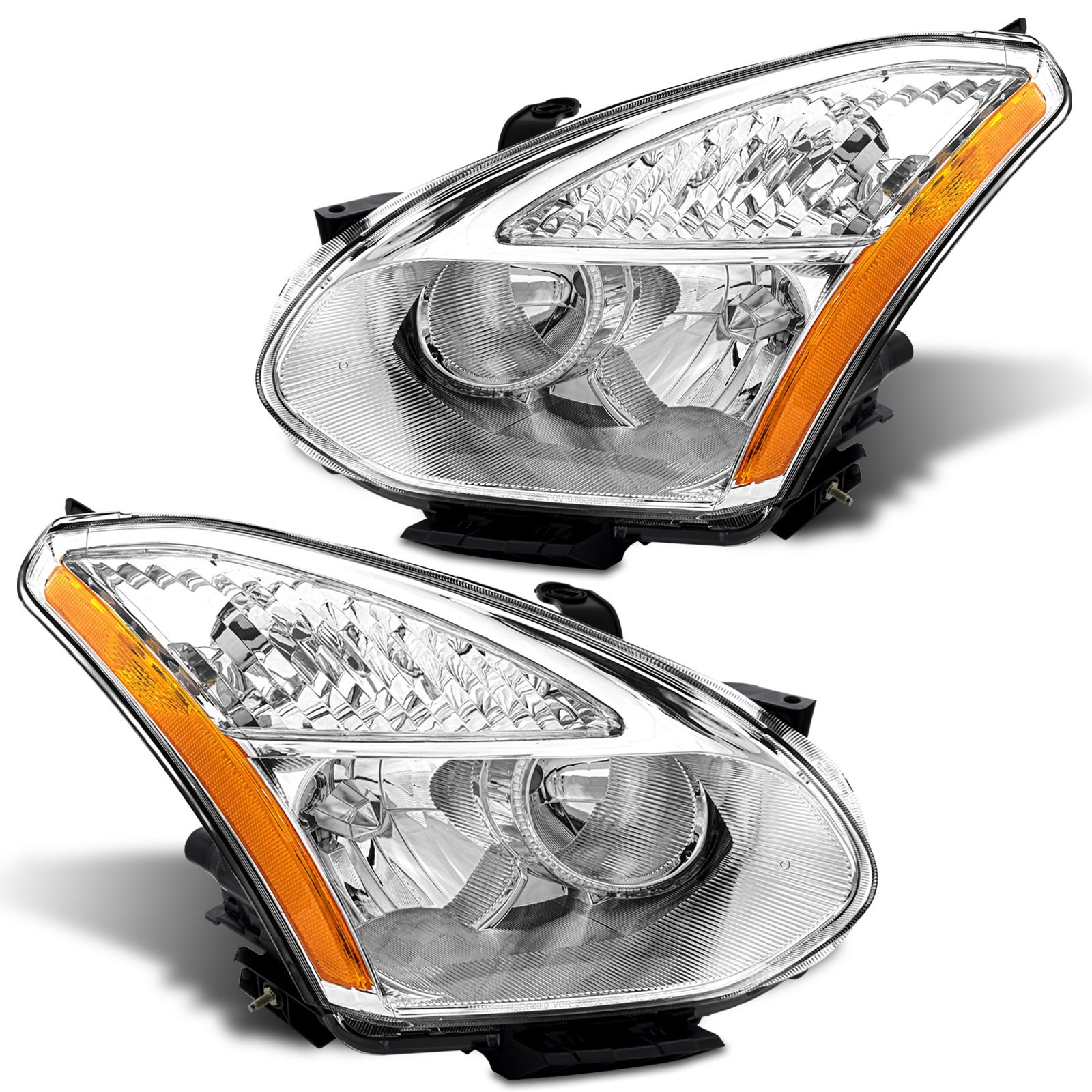 2Pcs Headlights For 2008-2013 Nissan Rogue / 2014-2015 Rogue Chrome Left+Right 2Pcs Headlights For 2008-2013 Nissan Rogue / 2014-2015 Rogue Chrome Left+Right