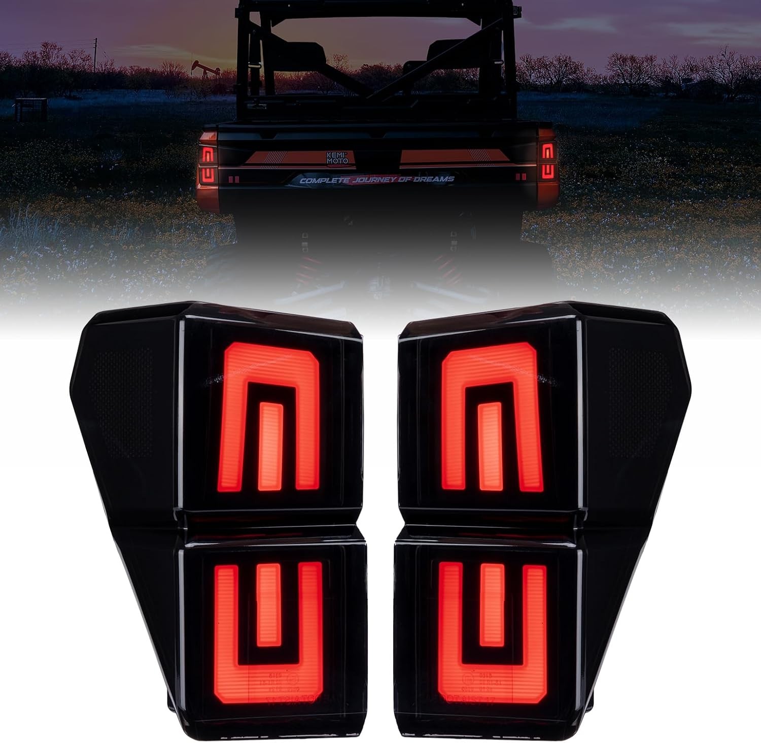KEMIMOTO 2 PCS Upgraded Tail Lights Compatible with Polaris Ranger 1000 Red KEMIMOTO 2 PCS Upgraded Tail Lights Compatible with Polaris Ranger 1000 Red