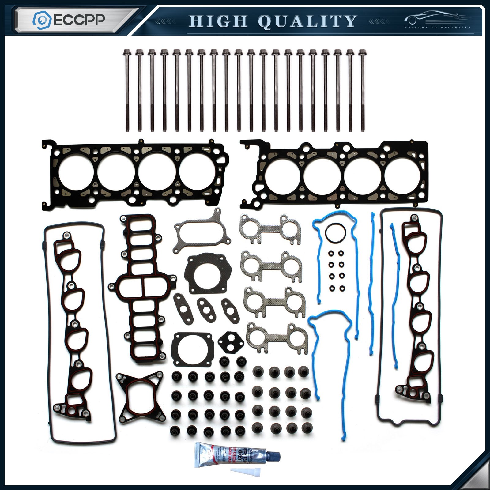 ECCPP Head Gasket Bolts Set For 95-00 Ford Crown Victoria Lincoln Town Car 4.6L