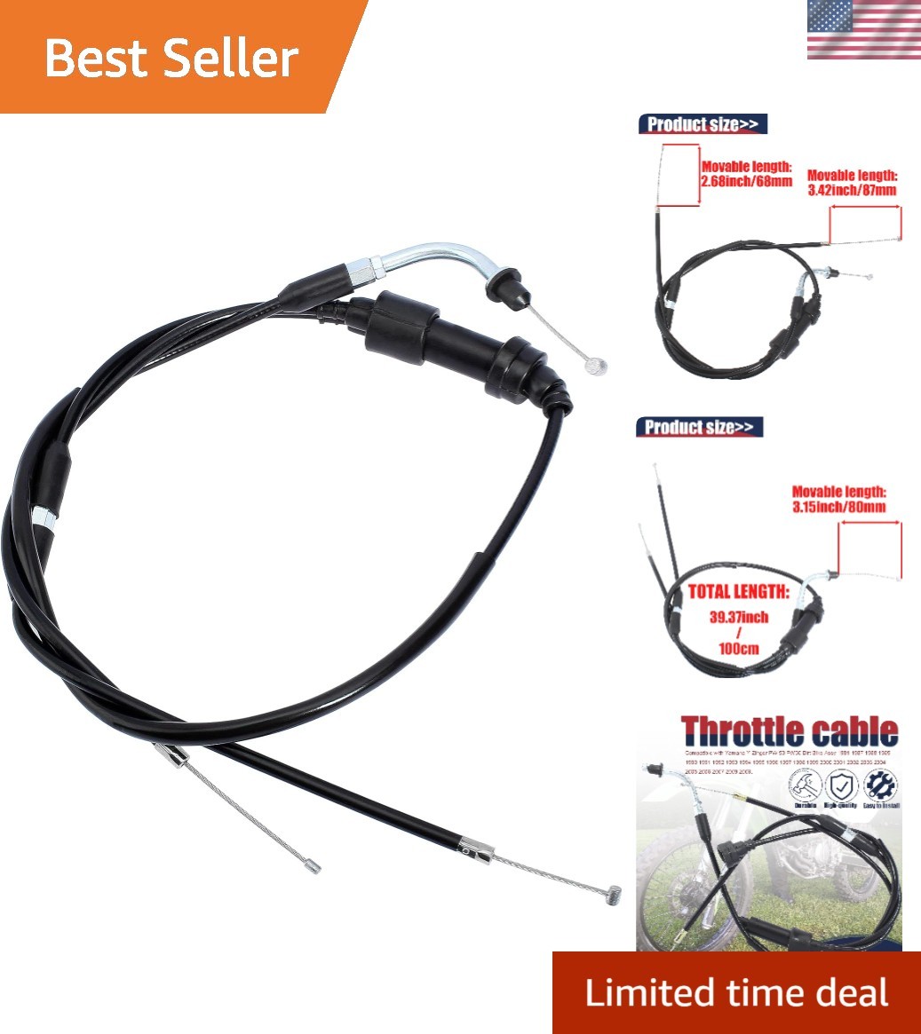 High-Quality Throttle Cable for Yamaha PW50 Y-Zinger 1981-2009 - Easy Install