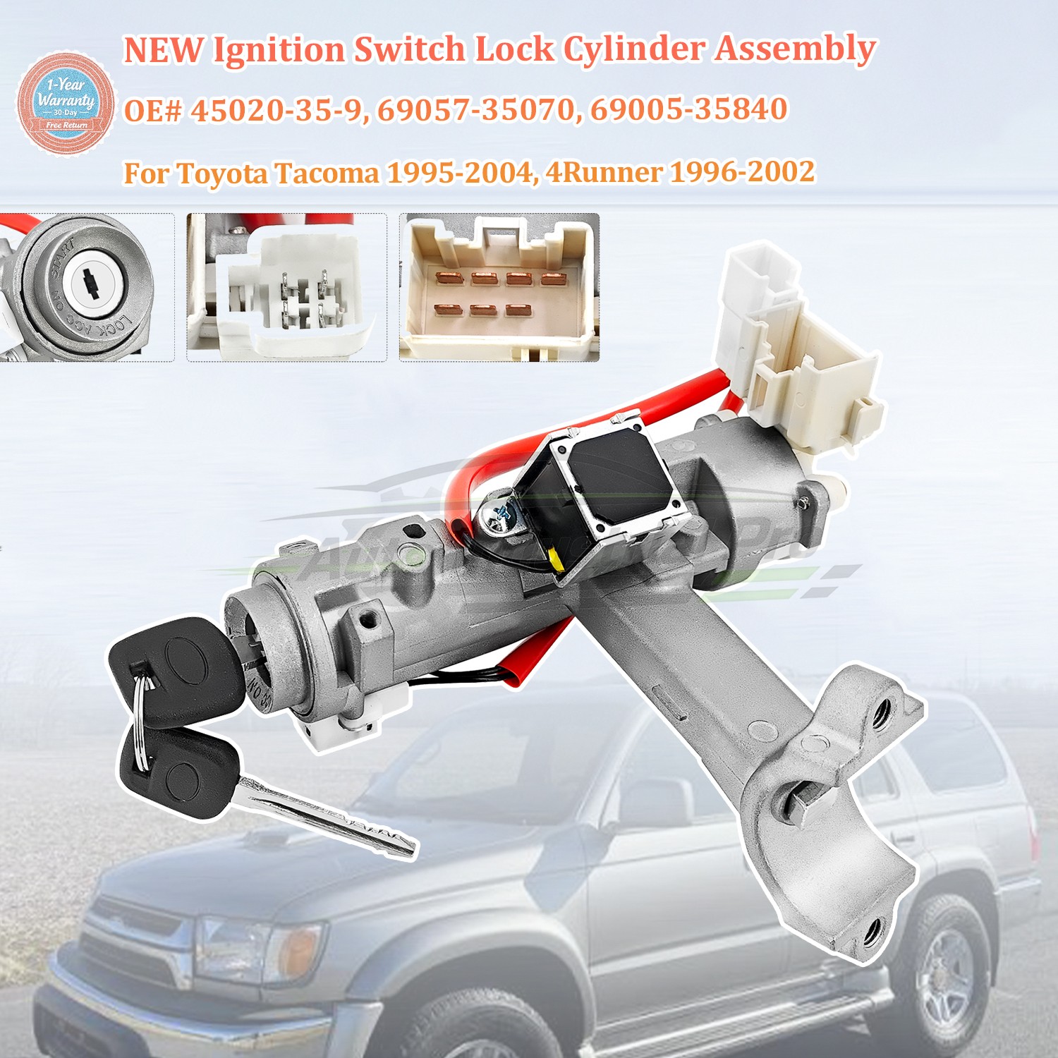 NEW Ignition Switch Lock Cylinder 45020359 For Toyota Tacoma 95-04 4Runner 96-02