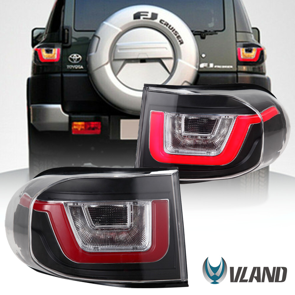 Tail Lights LED Brake Rear Lamp RED Strip Clear Lens For 07-15 Toyota FJ Cruiser