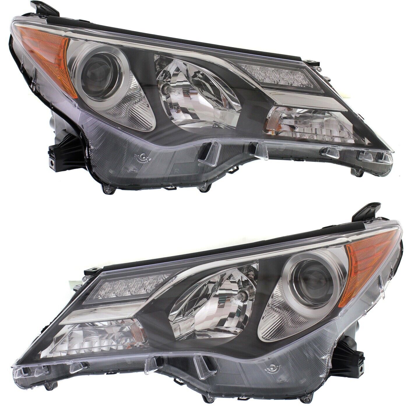 Headlight Set For 2013 2014 2015 Toyota RAV4 Left and Right With Bulb 2Pc