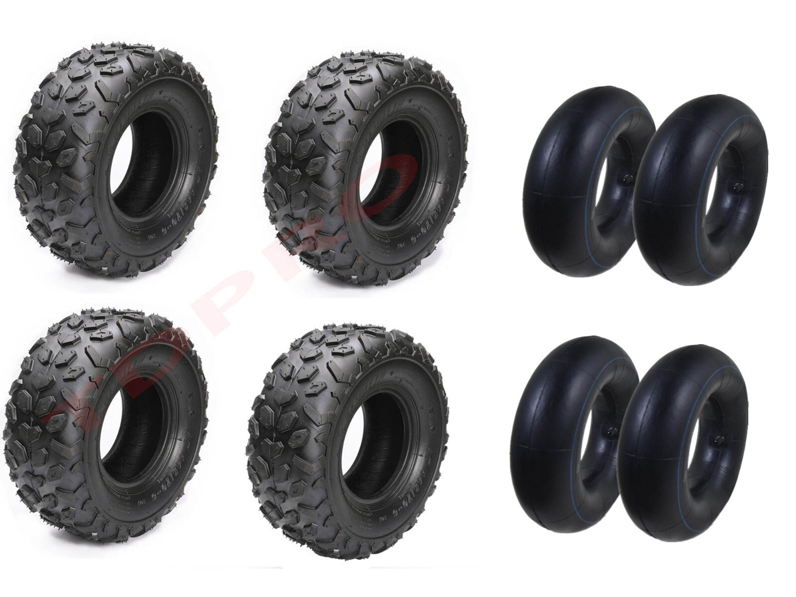 Set of 4 ATV Tires 145/70-6, Front Rear Tires & Tubes, UTV Go Cart 145x70x6 6 Set of 4 ATV Tires 145/70-6, Front Rear Tires & Tubes, UTV Go Cart 145x70x6 6