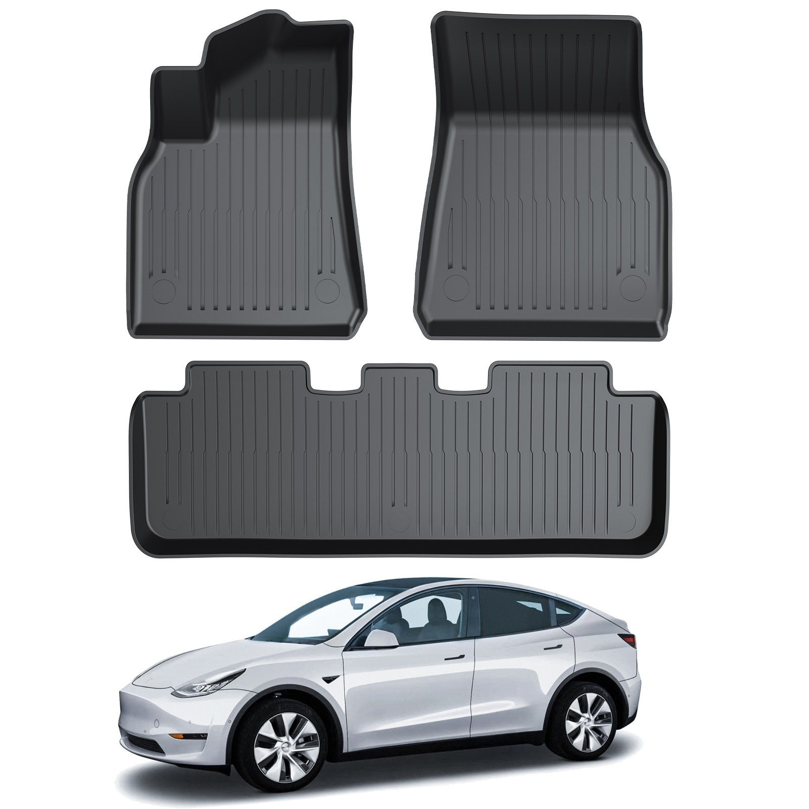 COMAUTO Floor Mats  3PCS for Tesla Model Y 2020-2025 (Not fit for Juniper/7Seat)