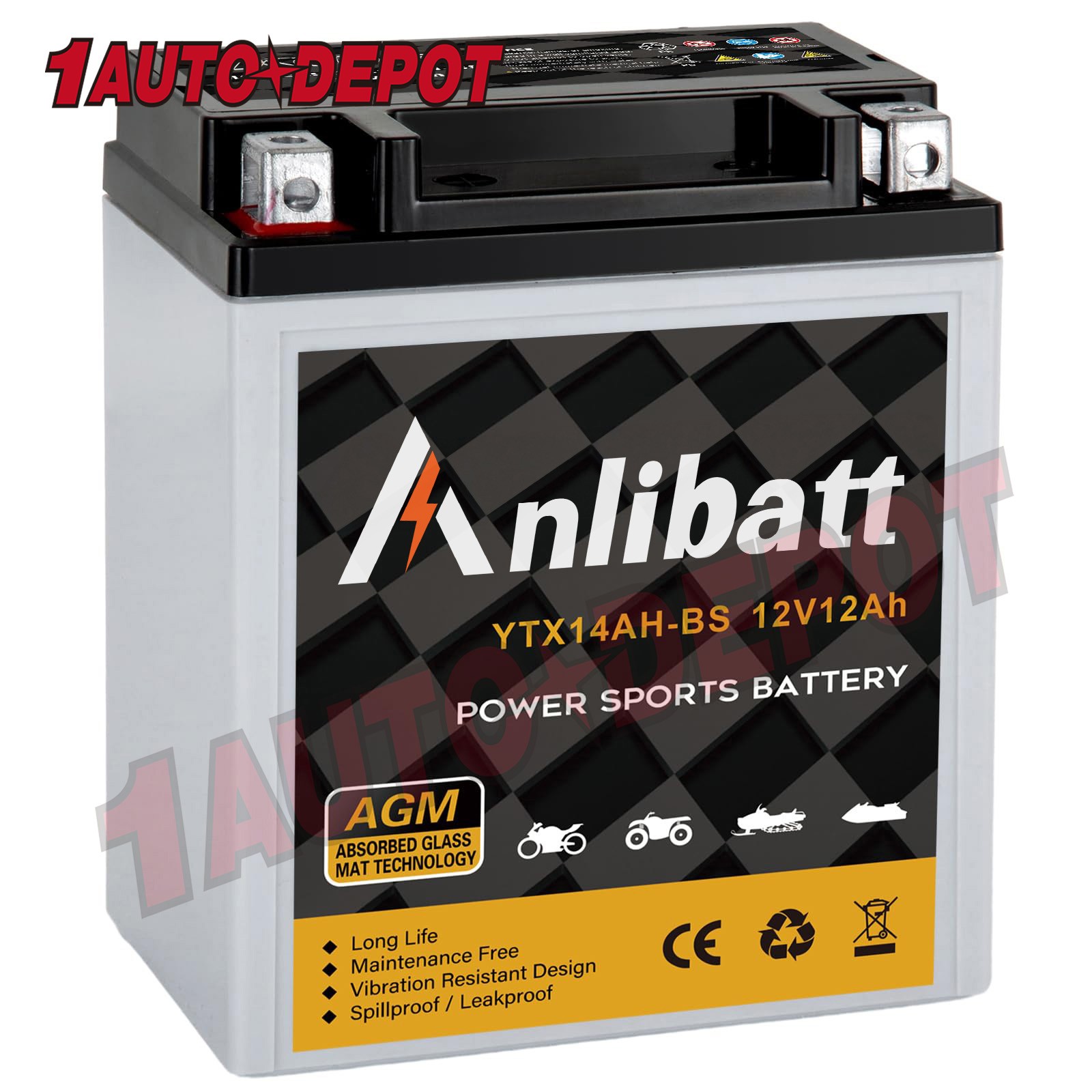 YTX14AH-BS Sealed AGM ATV Motorcycle Battery High Performance Maintenance Free YTX14AH-BS Sealed AGM ATV Motorcycle Battery High Performance Maintenance Free