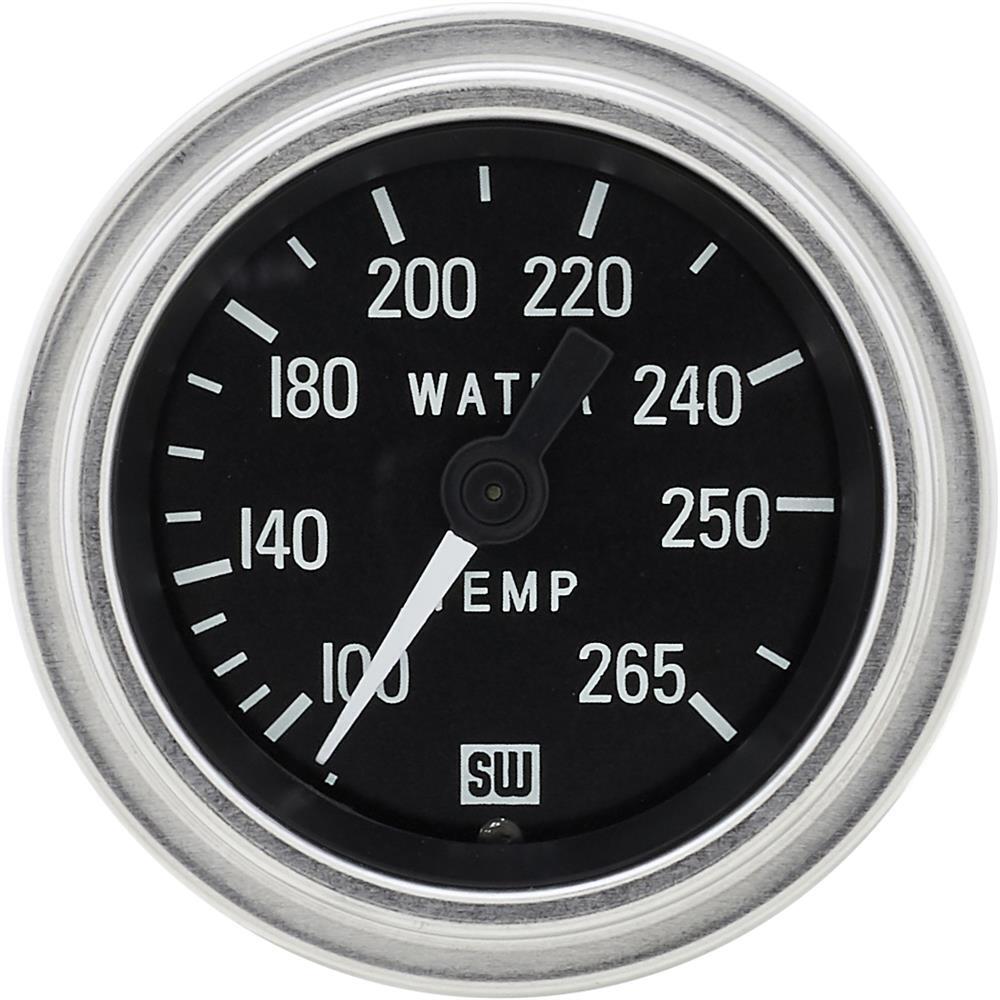 Stewart Warner Deluxe 2-1/16 Mechanical Water Temp Gauge, 48 Inch