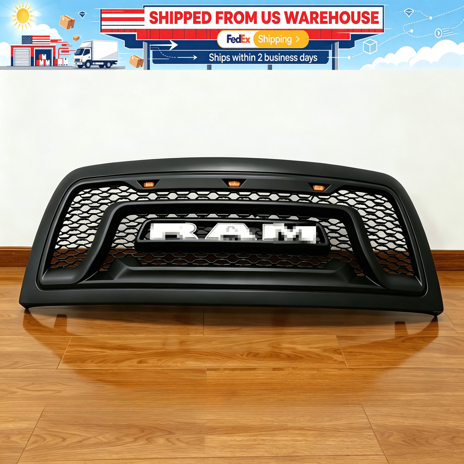 US Stock Matte Black Front Upper Grille For 2010-2018 Dodge Ram 2500 Grill Hot