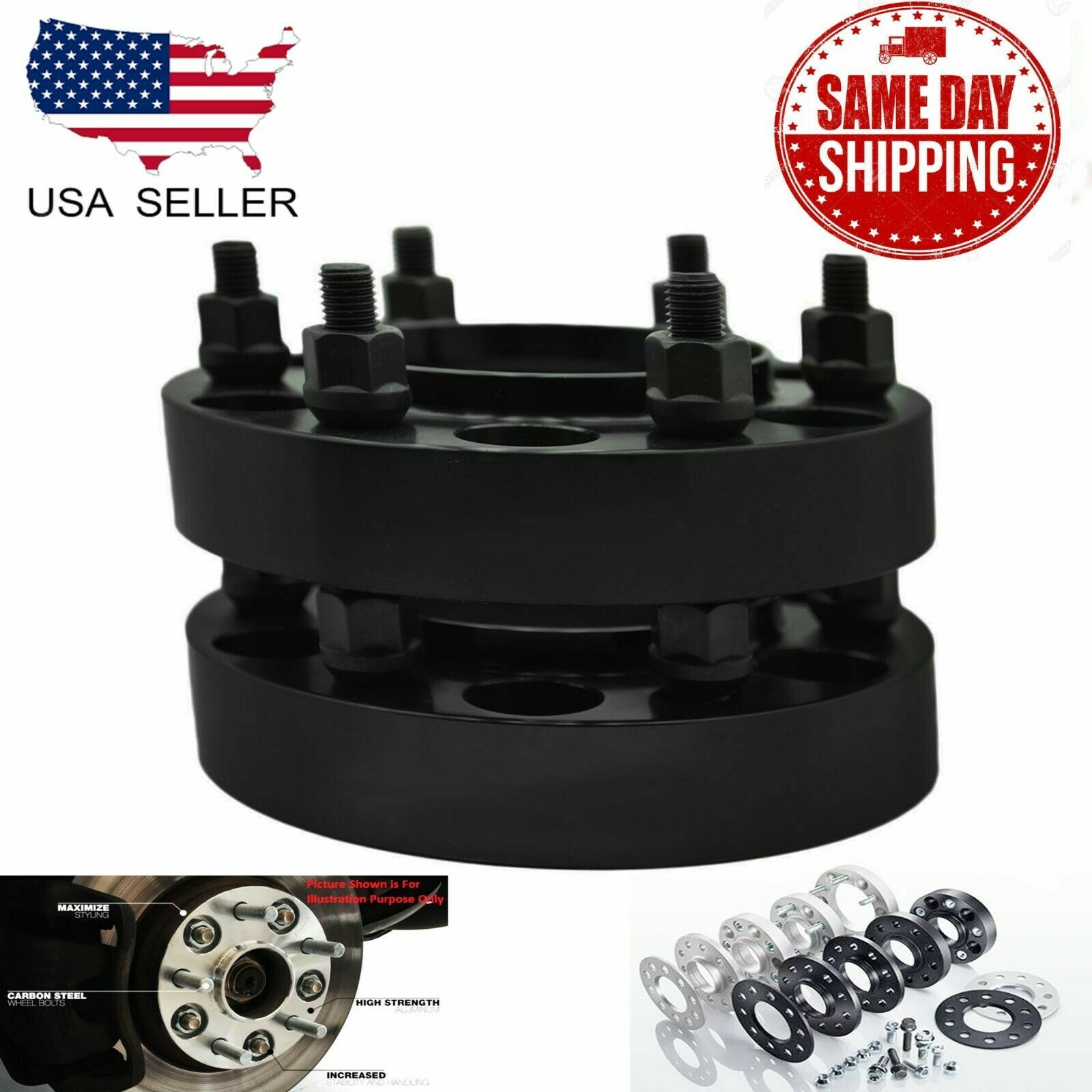 2PC 6X5.5 HUBCENTRIC ADAPTER 78.1MM CENTER BORE 2