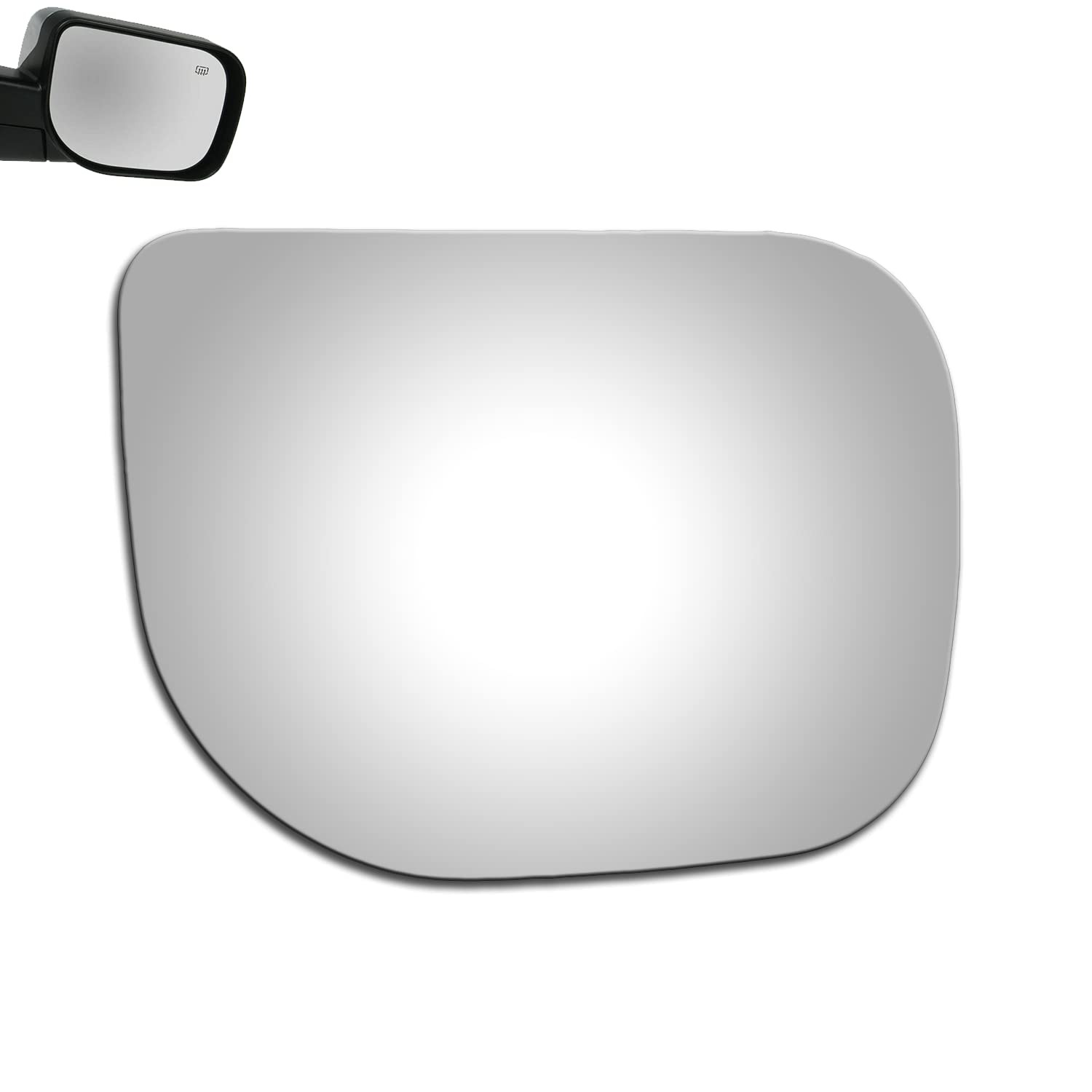 WLLW Mirror Glass for NISSAN TITAN Passenger Side 8 1/4 inches, Gray 