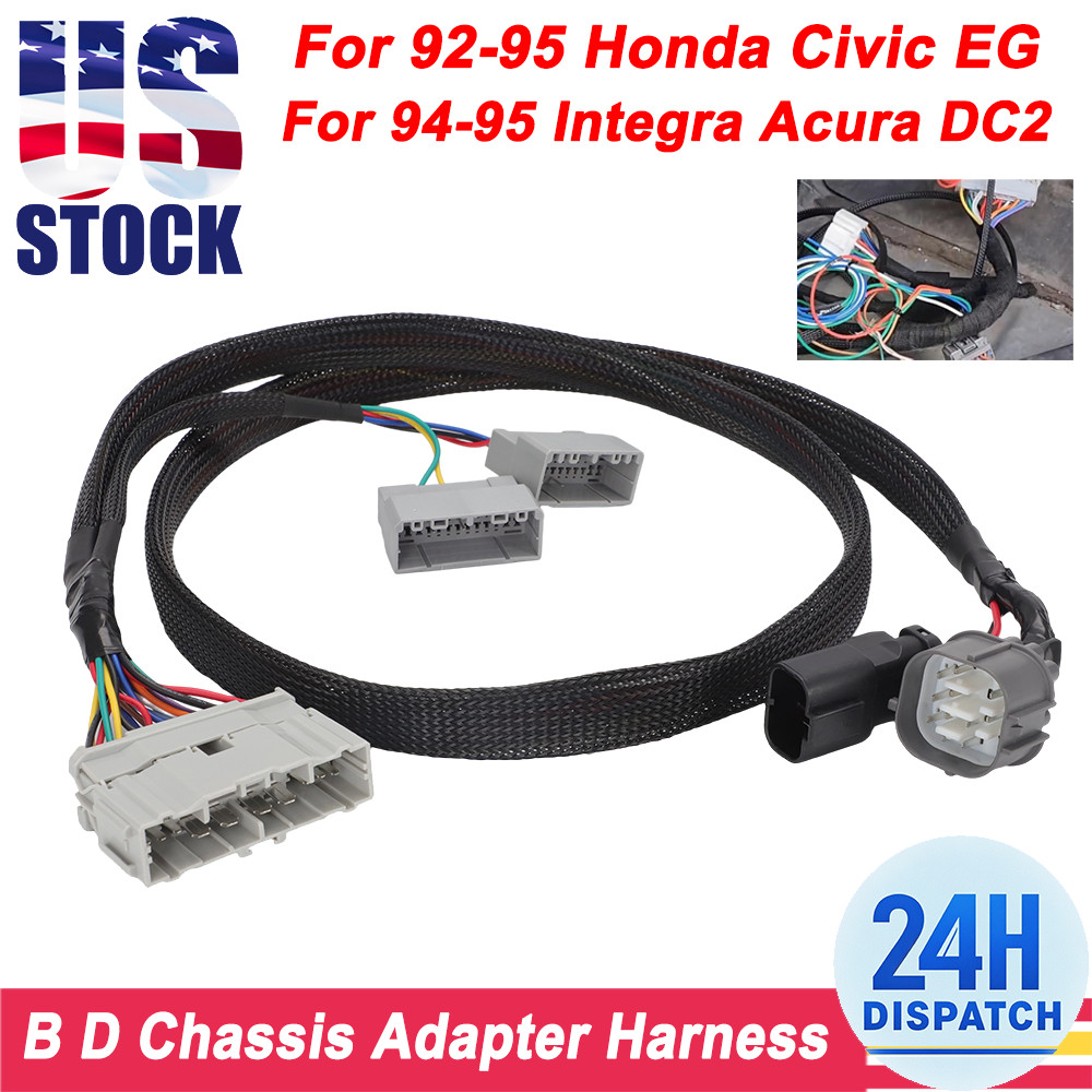 For 1992-95 Civic / 1994-95 Integra D/B Series Tucked Harness Chassis Adapter US