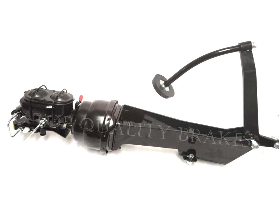 1949 - 1954 Chevy Car Black Frame Mount Pedal Power Brake Booster Disc Drum Kit