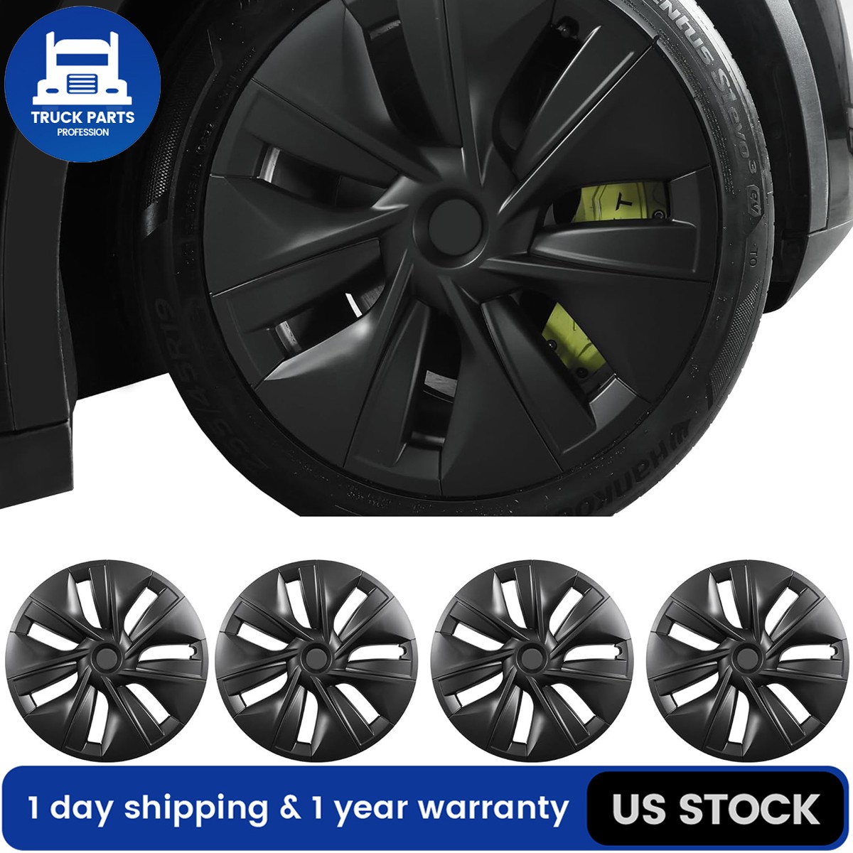 4PCS 19inch Full Coverage Hubcaps for 2020-2023 Tesla Model Y Wheel Rim Cover
