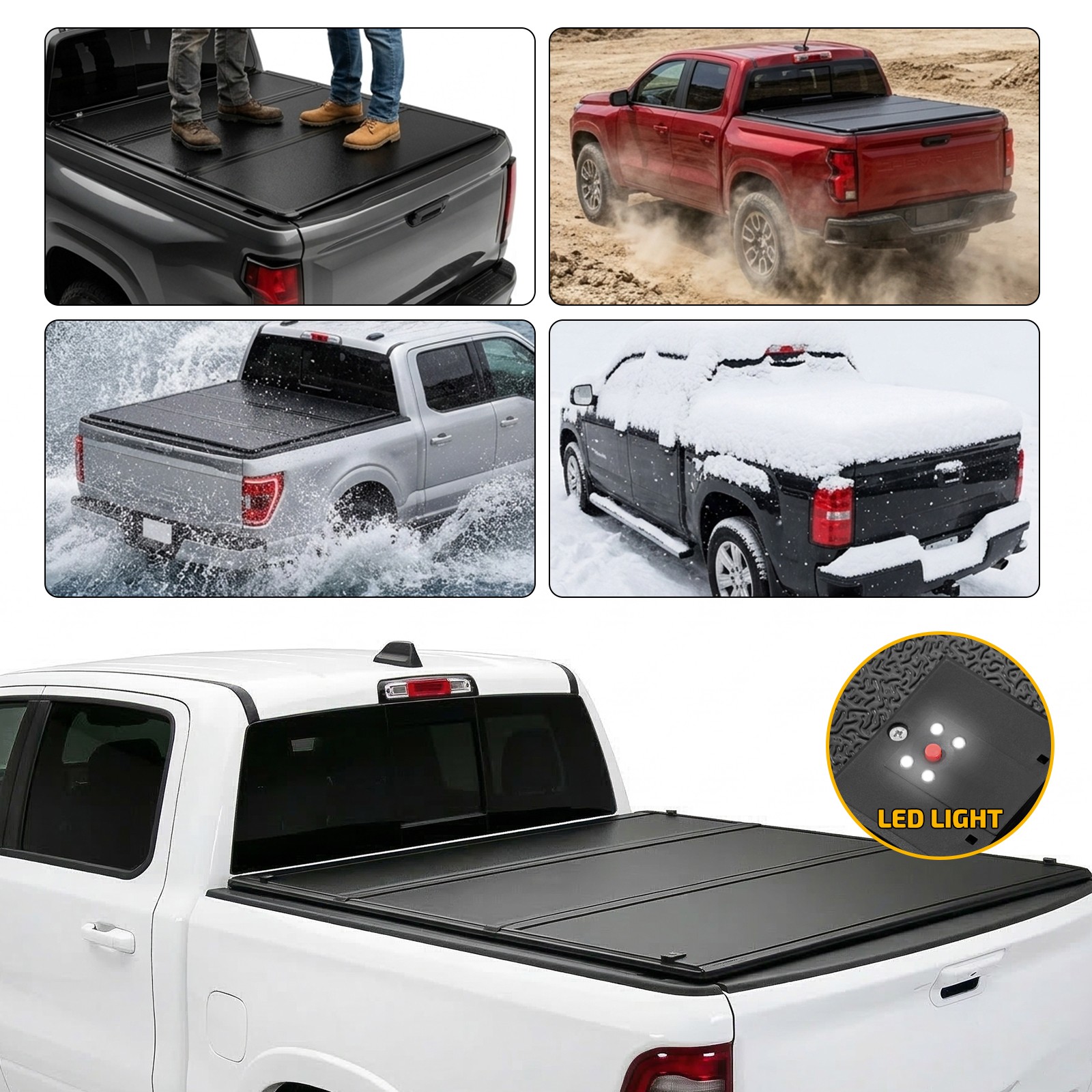 5.7FT Hard Truck Bed Cover Fits 2009-2026 Ram 1500 Ram 1500 Safe Driving