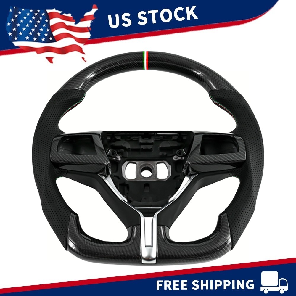 Real Carbon Fiber Steering Wheel For 13-24 Maserati Levante Ghibli Quattroporte