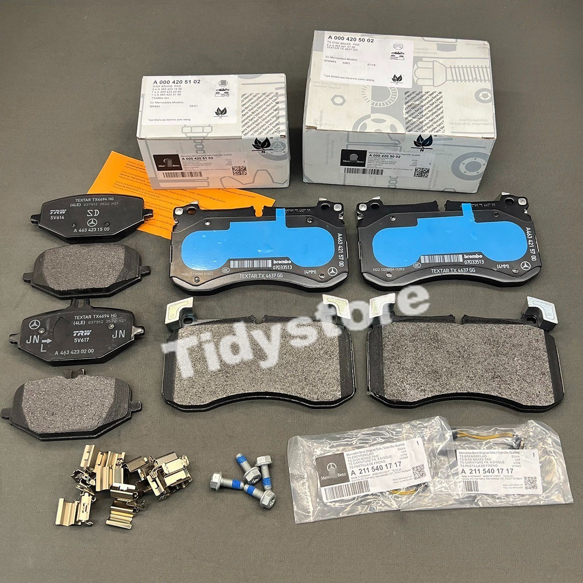 Front&Rear Brake Pads With Sensors For 19-22 Mercedes-Benz G, GLE, GLS 000420510