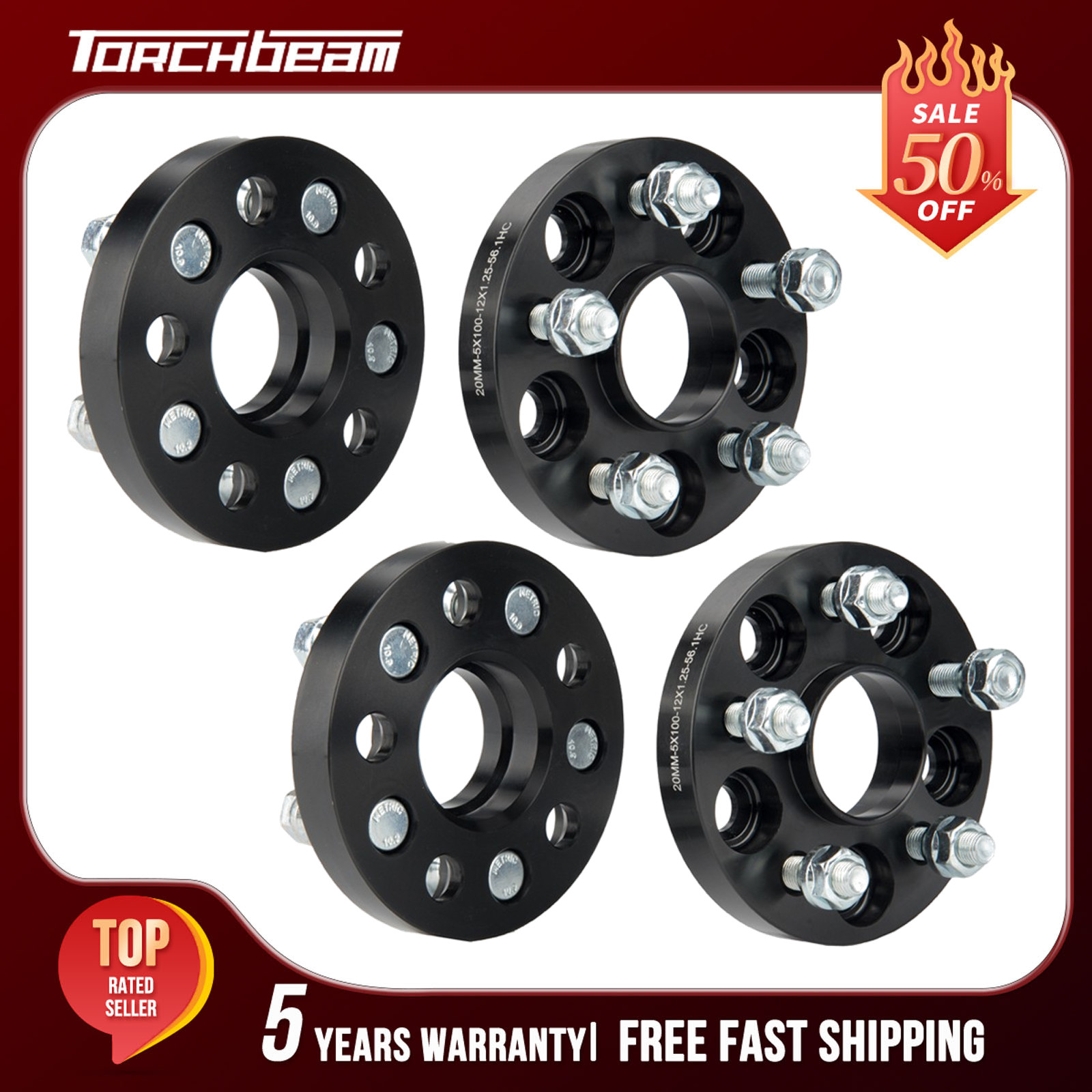 4Pcs 20mm 5x100 Hubcentric Wheel Spacers 12x1.25 For Subaru Impreza WRX 2.5 FR-S