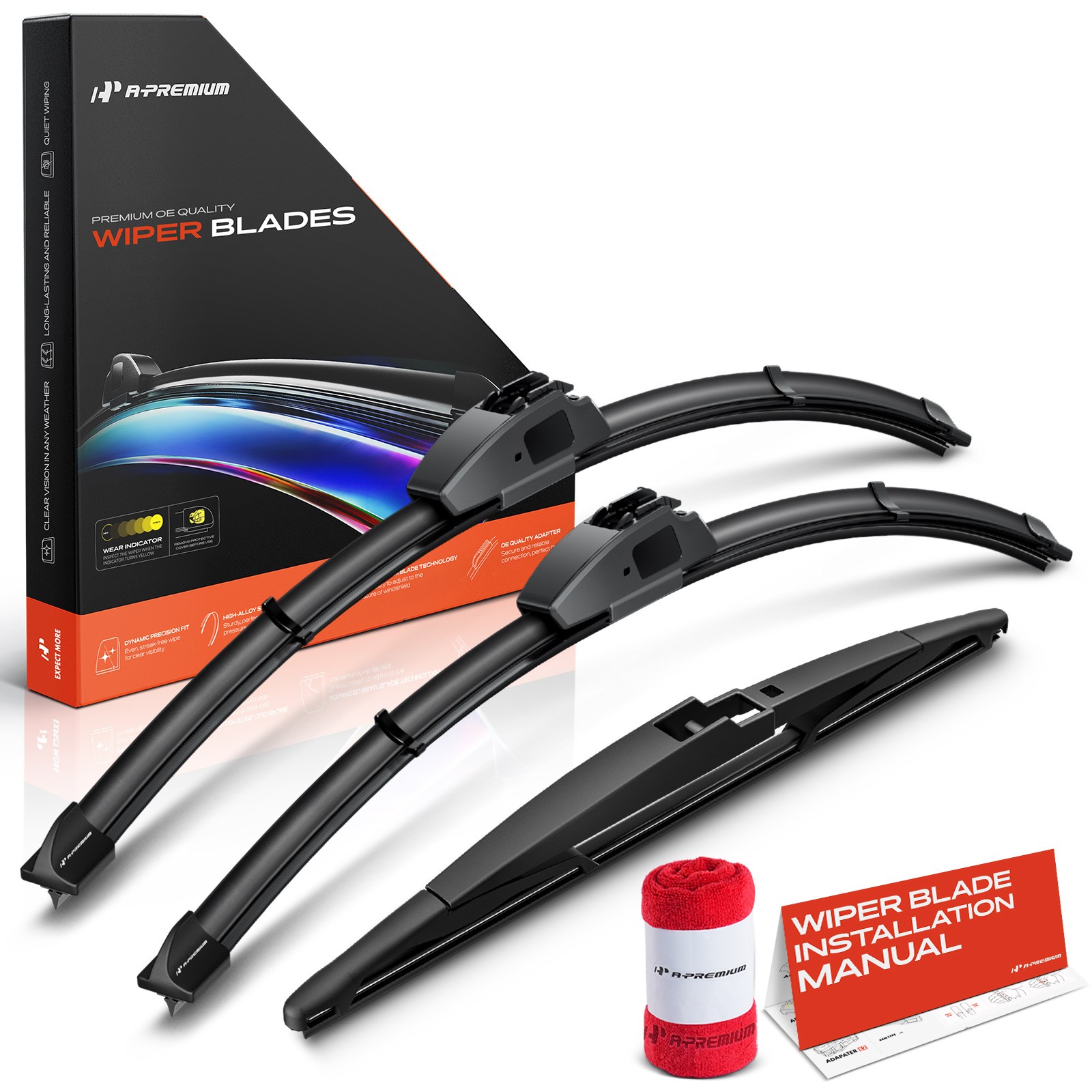 A-Premium 3Pcs 24\'\' &20\'\' &12\'\' Windshield Wiper Blades for Toyota 4Runner SUV