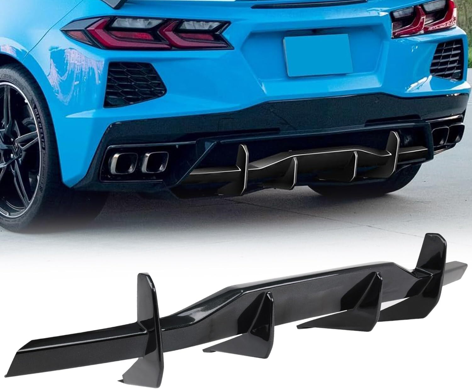 CARBON FLASH C8 Rear Bumper Diffuser Fit for Corvette C8 Stingray Z51 2020-ON