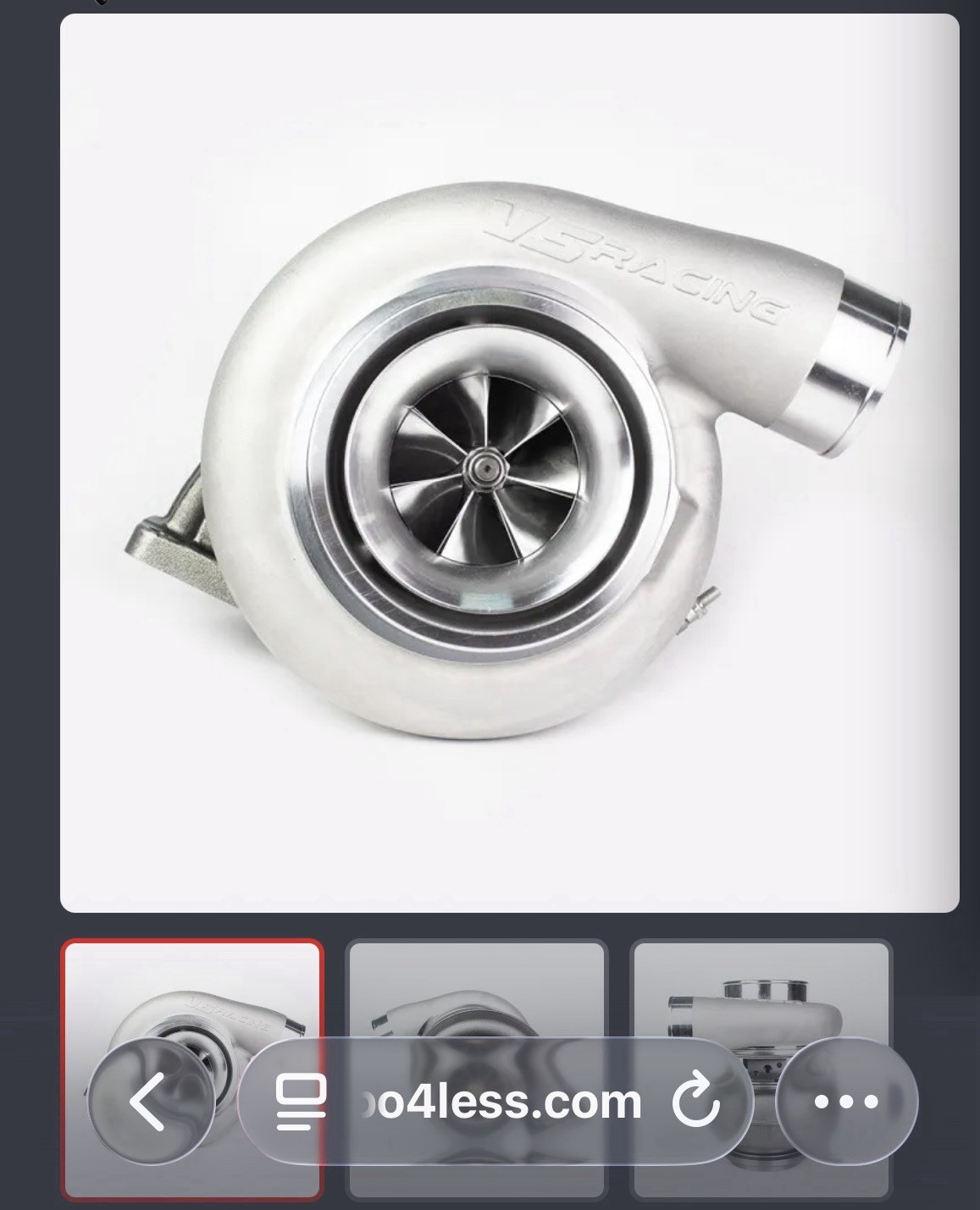 VS Racing Turbo T4 80mm Billet Compressor, 87x82, 1.10 ar