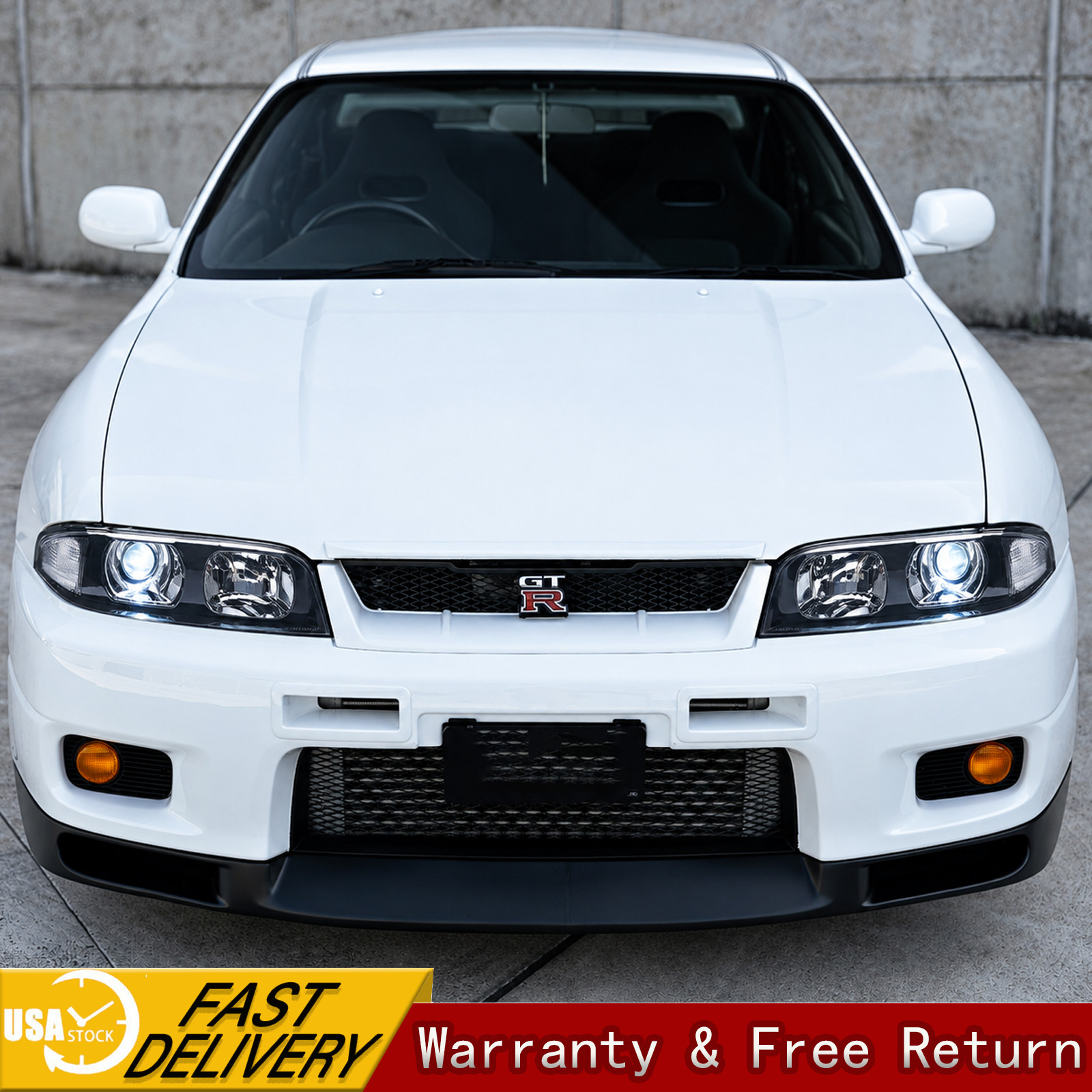 Pair LH+RH R33 GTR LED Headlights For 1995-1998 Nissan Skyline R33 GT-R Headlamp