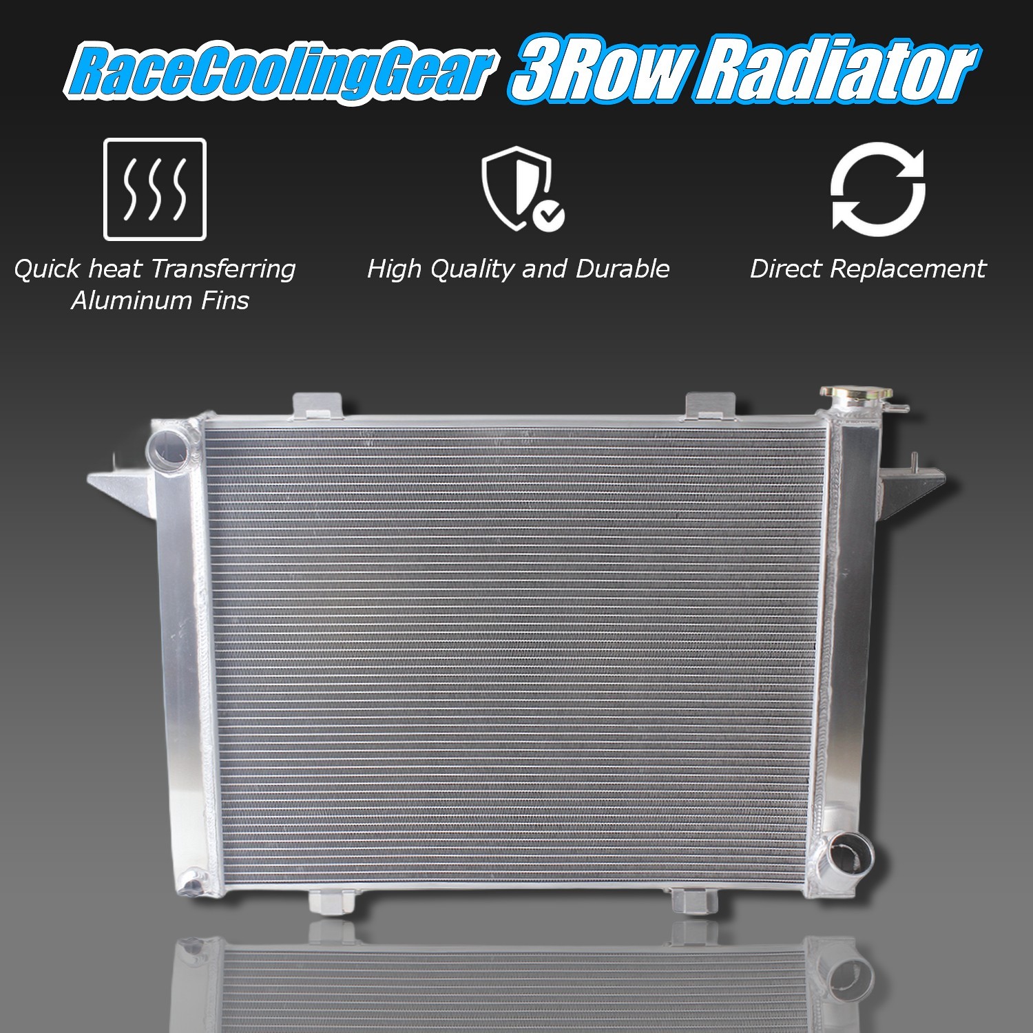For 1989-1993 Dodge W/D 250 350 w/ 5.9L Cummins Engine 3Row Aluminum Radiator