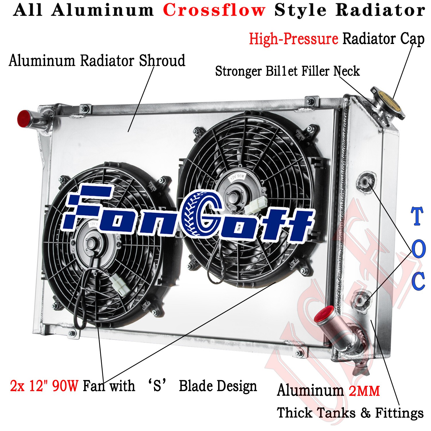 3-Row Radiator Shroud Fan Fit 1977-82 Chevy Corvette C3 305 350 5.0L 5.7L V8