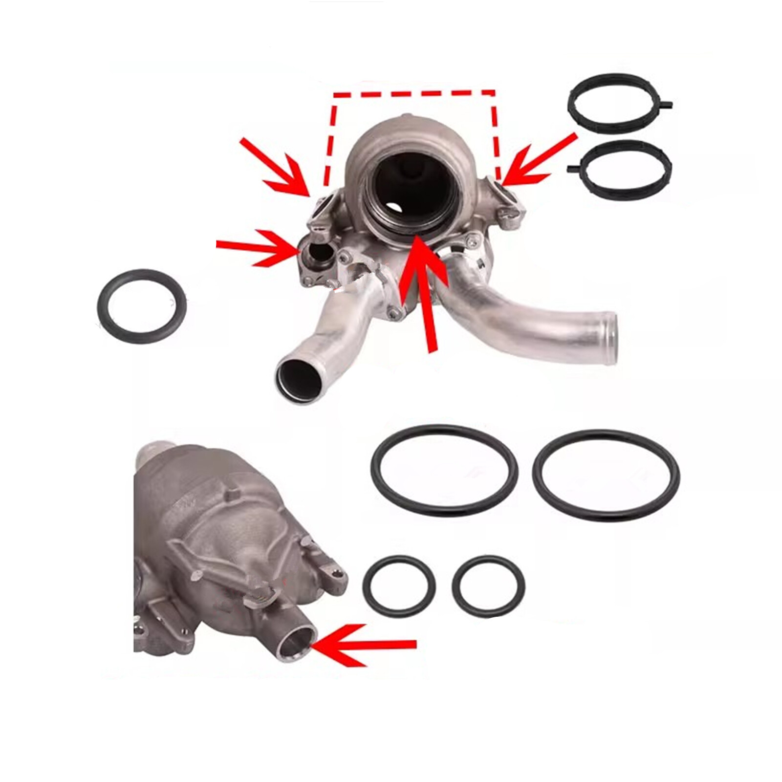New 7Pcs Thermostat Housing Gasket Seal O-Ring for Porsche Panamera 4.8T 2010-16