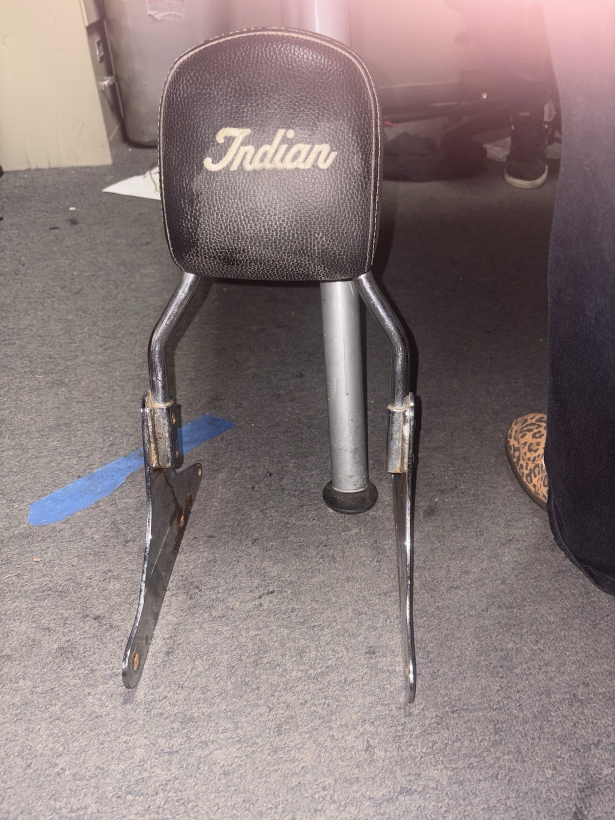 Indian Motorcycle passenger sissy bar backrest with chrome uprights