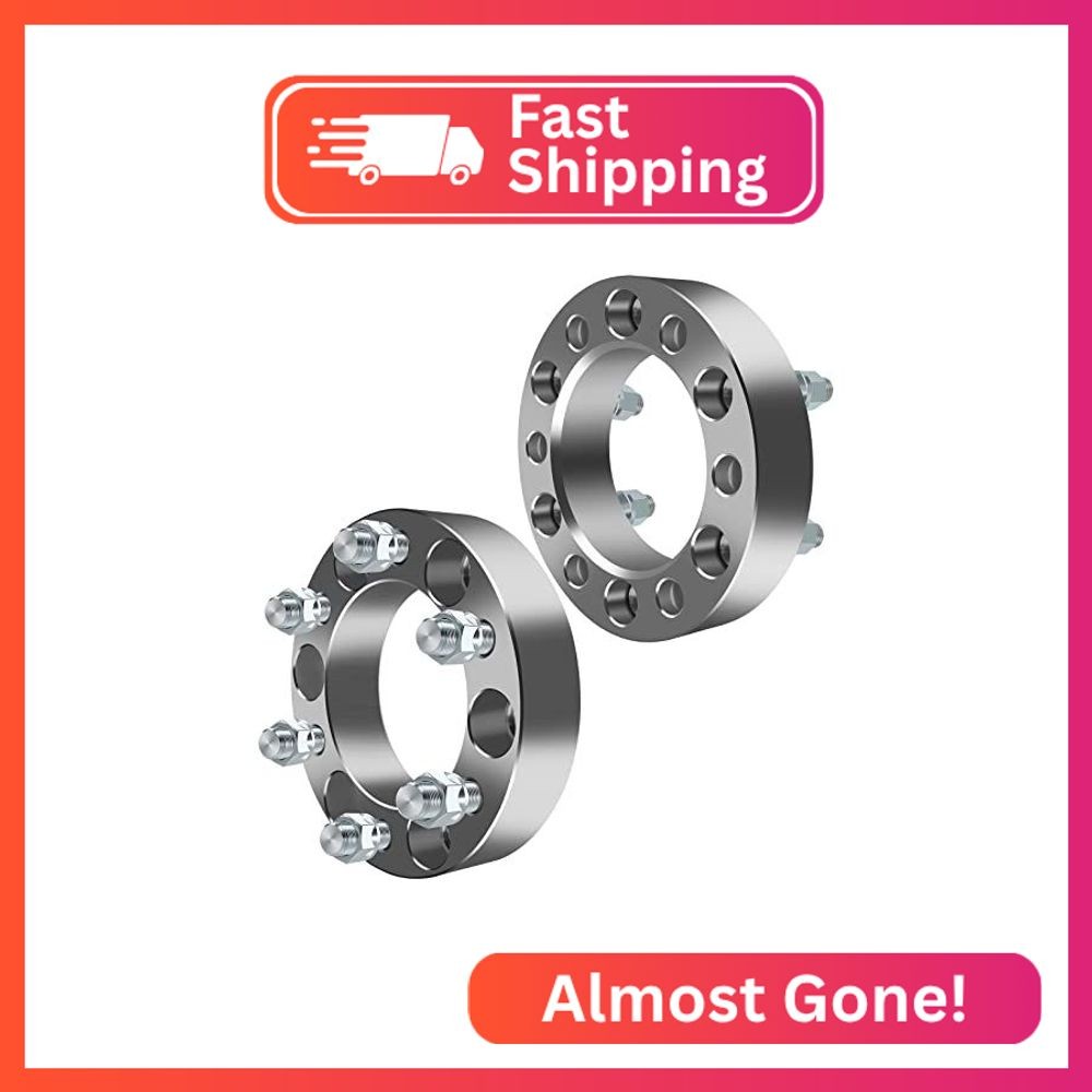SCITOO 2Pcs 6x5.5 Wheel Spacers 1.5 inch for Chevy/for GMC Silver