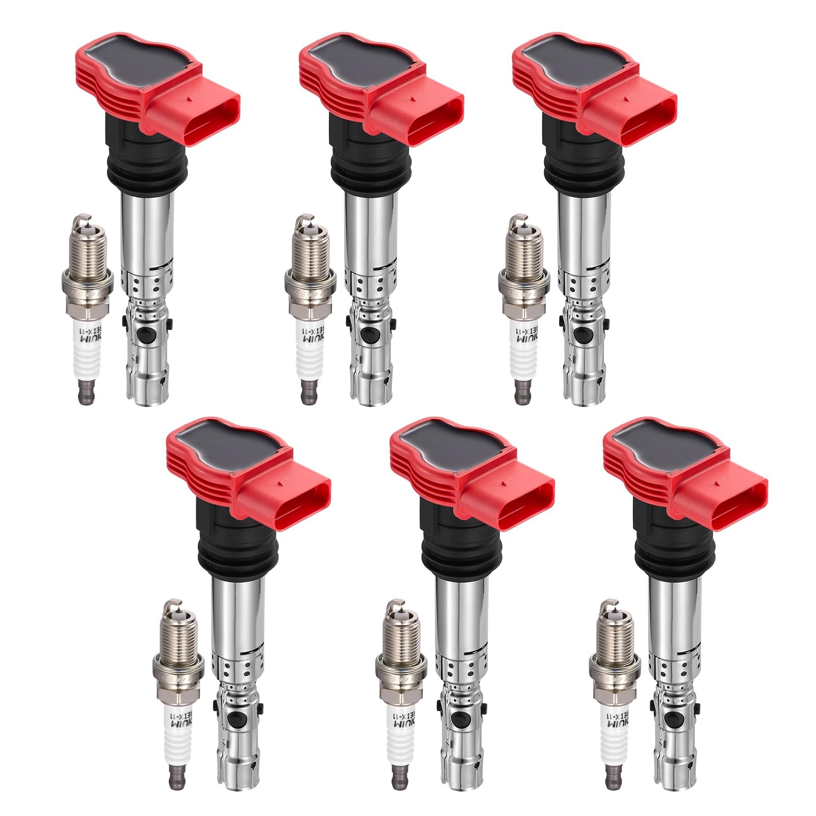 6 Pcs Ignition Coil and Spark Plug Kit For 2002-2004 Audi A6 Quattro 3.0L UF483