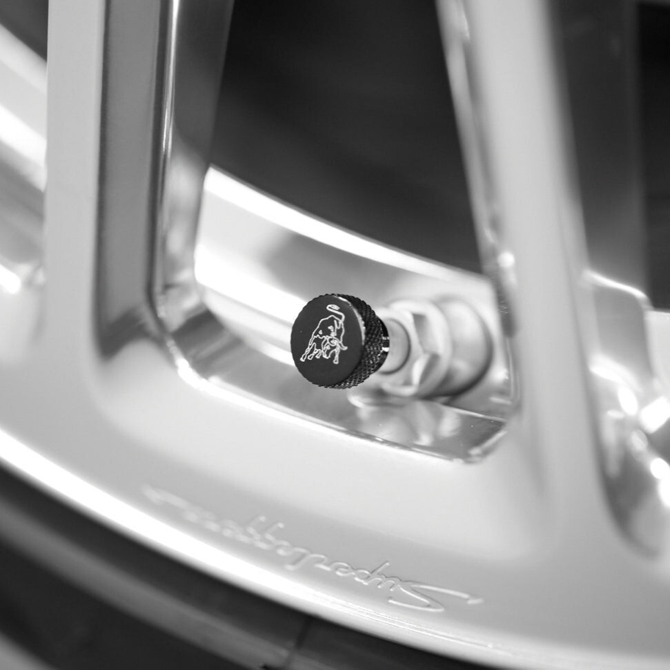 0R1400216 OEM Lamborghini Valve Caps with Logo [PRE ORDER]