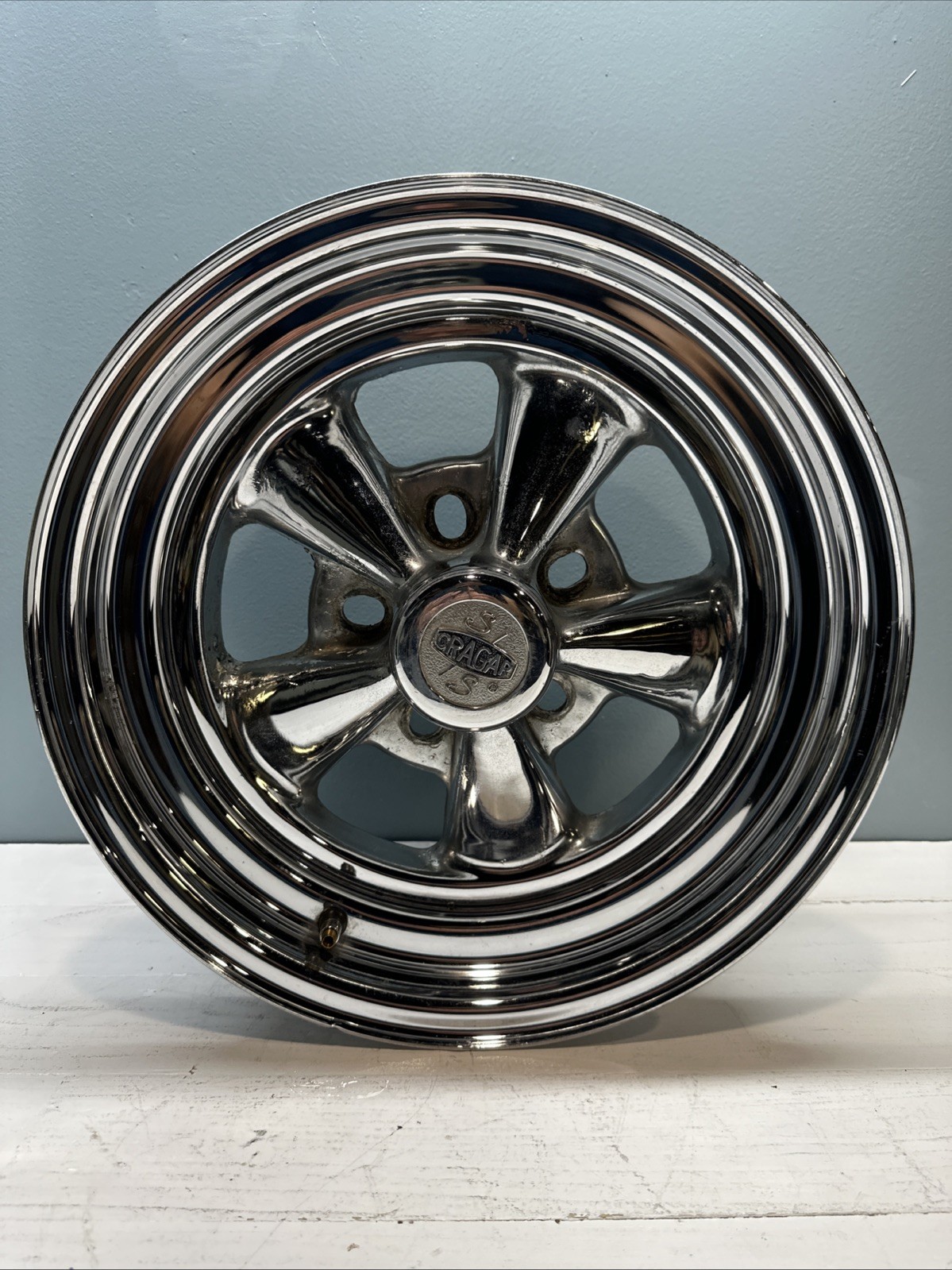 Cragar SS Chrome Alloy 5 Spoke Wheel 15x7 Wide Deep Dish Uni-lug 2004 Lot#3 Cragar SS Chrome Alloy 5 Spoke Wheel 15x7 Wide Deep Dish Uni-lug 2004 Lot#3