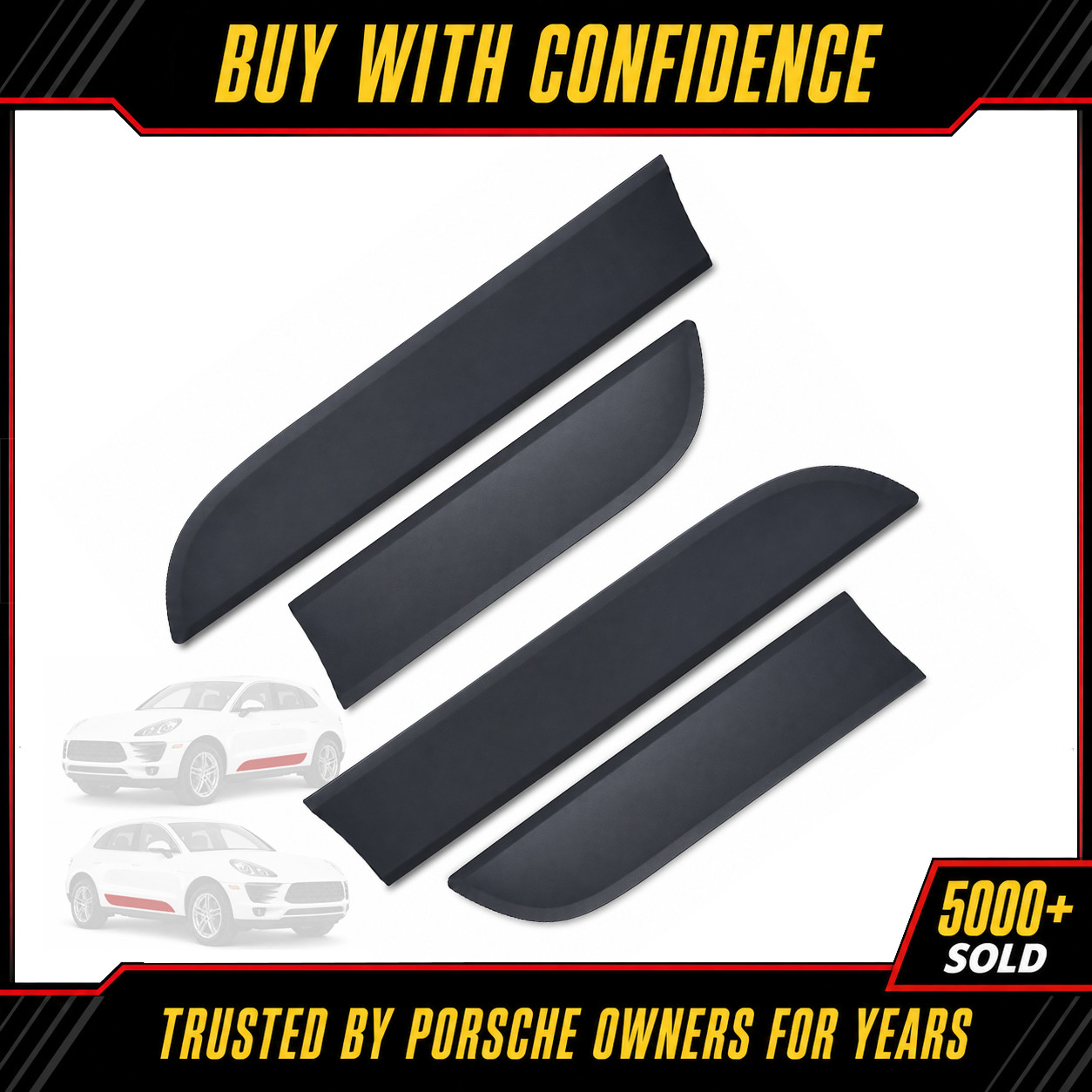 Porsche Macan 15-21 Paintable Door Lower Molding Trim Set 95B04480200