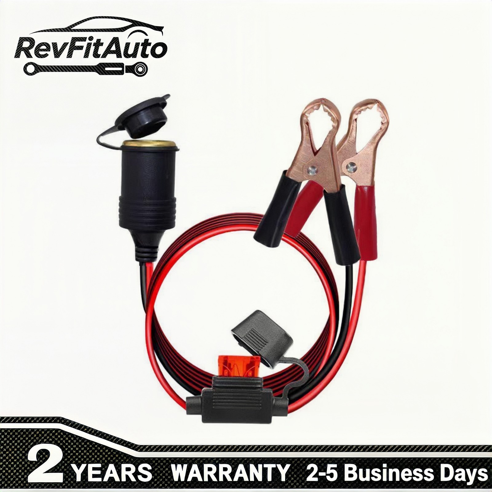 10FT 12V SAE 2Pin Quick Disconnect Cable 10ft SAE to Battery Clamp Cord 15A Fuse