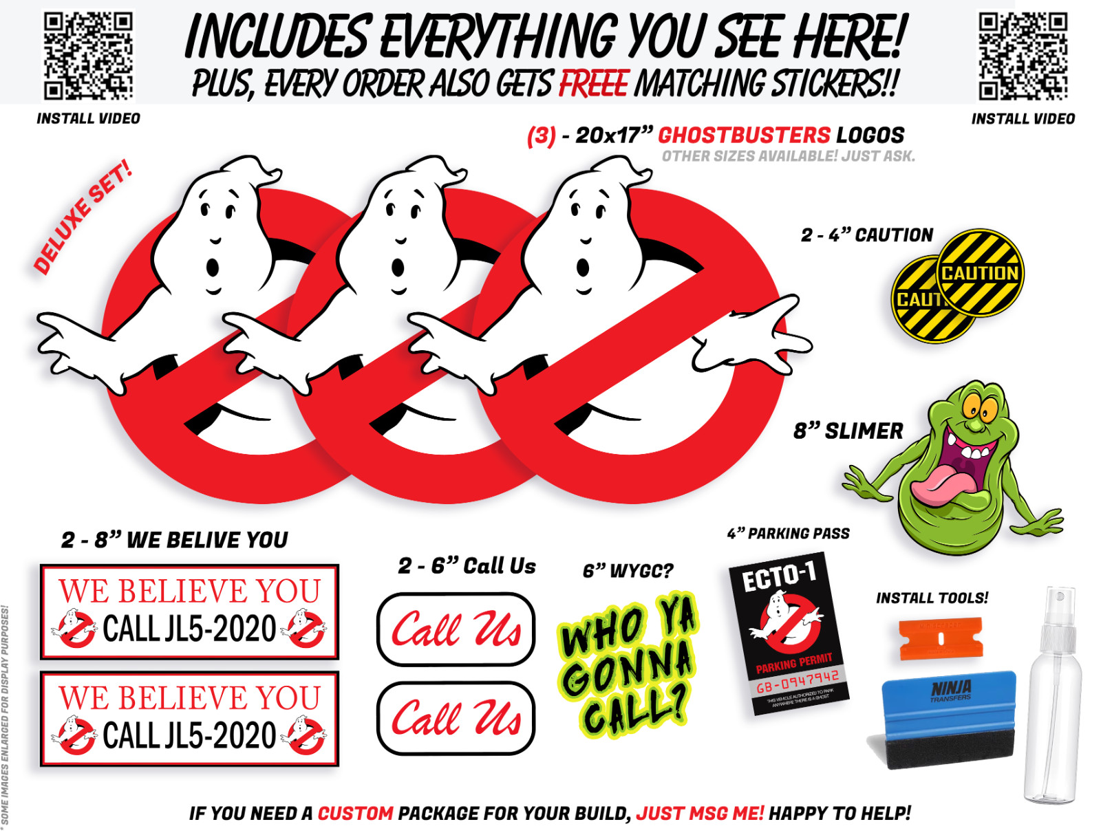 Ghostbusters Deluxe CLING Set Complete 15-piece package to transform you car
