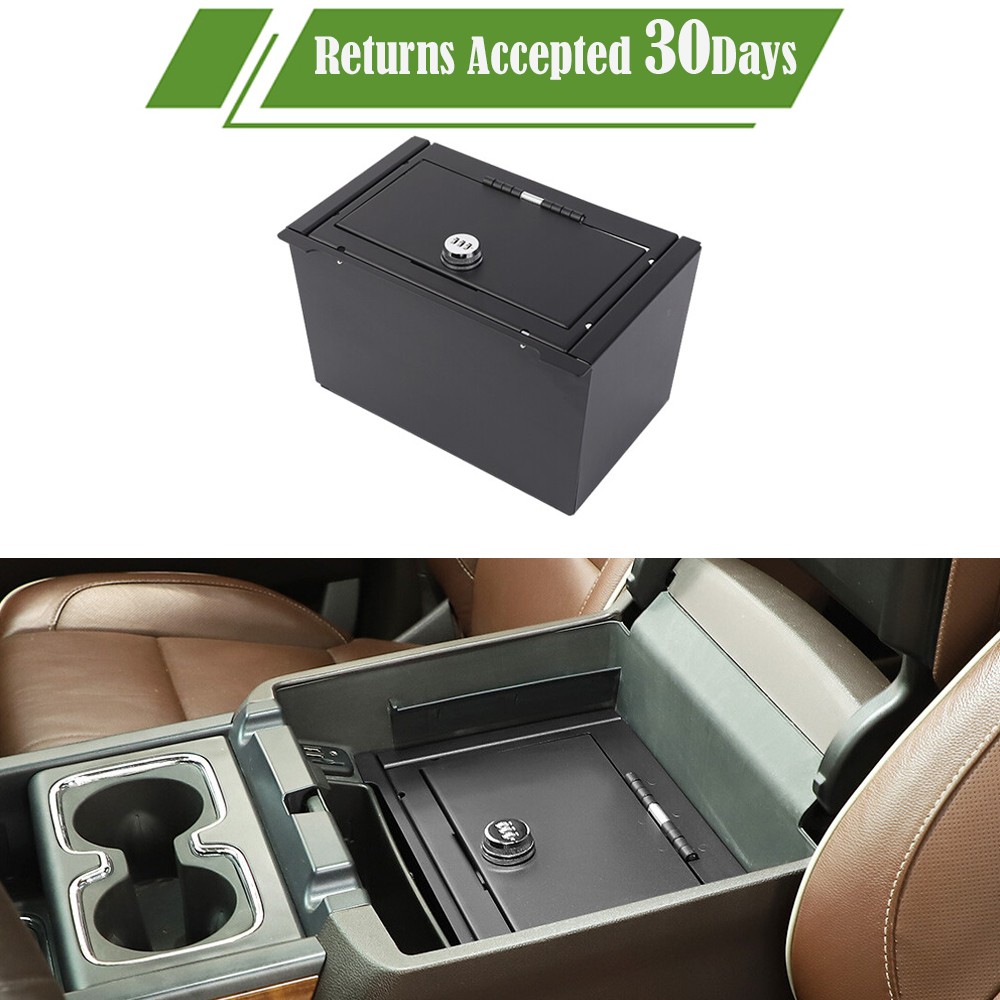Center Console Storage Safe Box W/Lock For 14-18 Chevy Silverado GMC Sierra 1500
