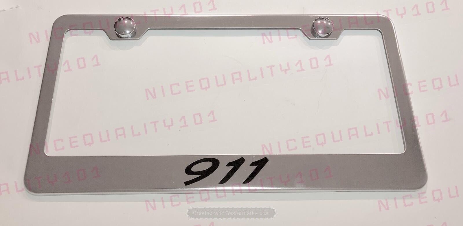 911 Stainless Steel Chrome Finished License Plate Frame Holder