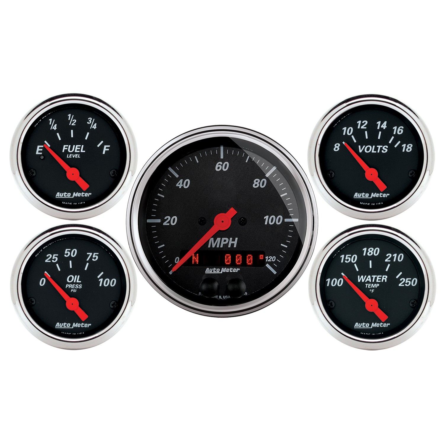 Autometer 1450 Gauge Kit 5 Pc. 3 3/8\ Autometer 1450 Gauge Kit 5 Pc. 3 3/8\