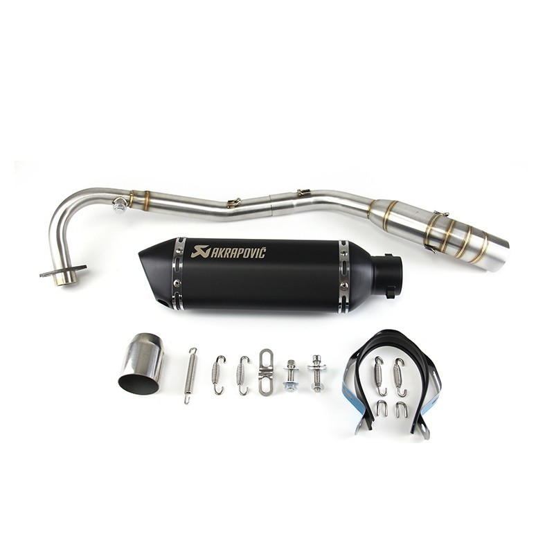 Full System Exhaust Tips Muffler Front Link Pipe For Kawasaki Z125 Pro 2017-2026