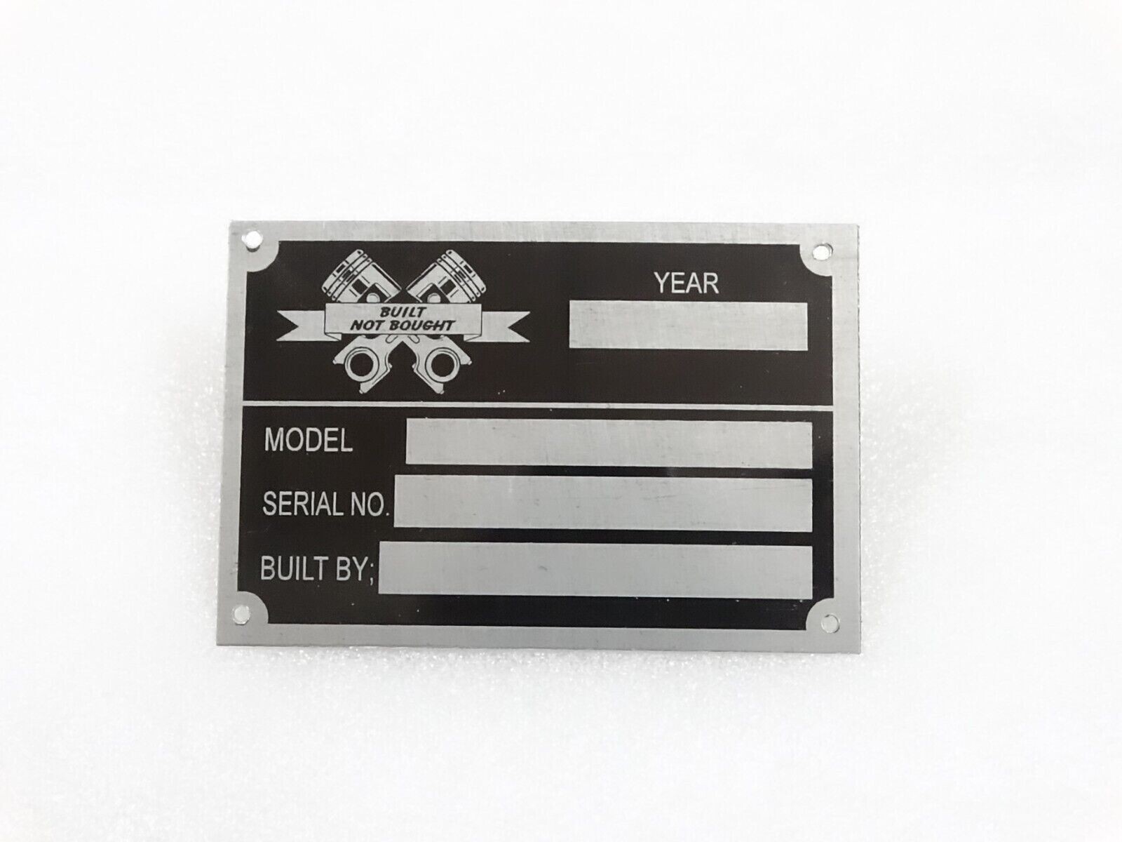 BUILT NOT BOUGHT BLANK DATA PLATE  #V236-7