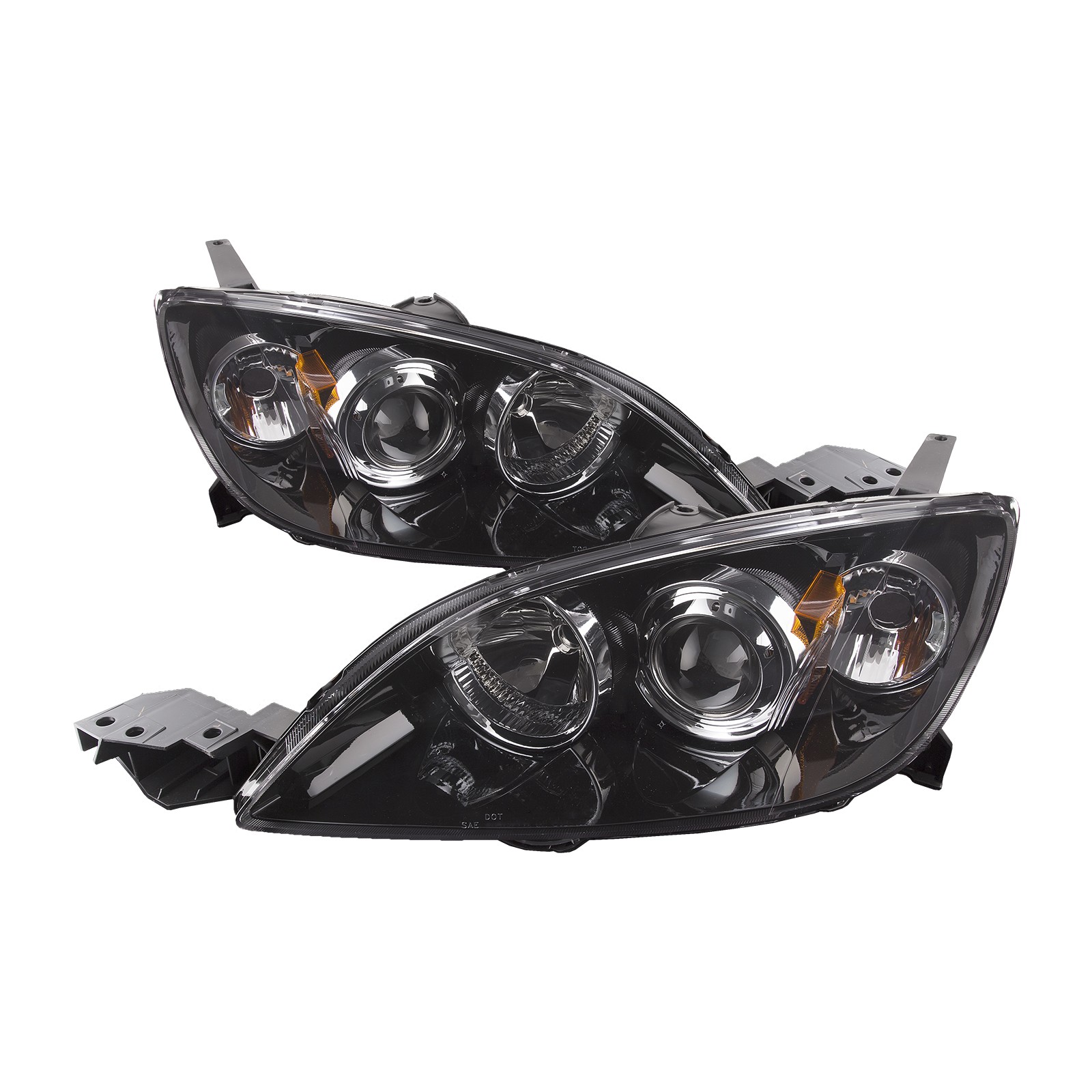 Hatchback Mazda 3 MPS Mazdaspeed 3 Black 07-09 PERDE Halogen Headlight Set