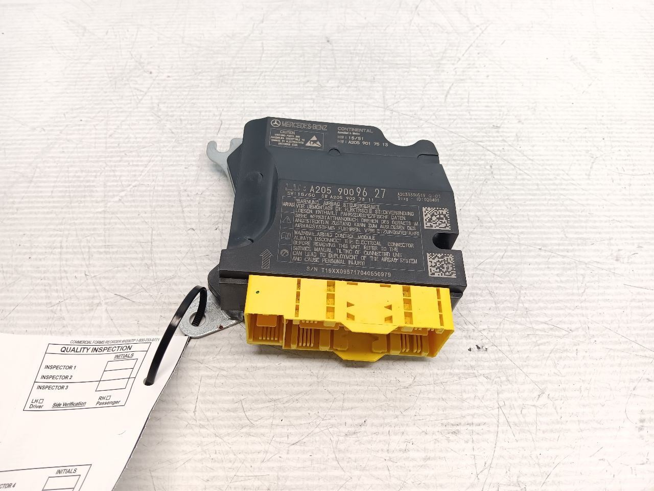 15-21 MERCEDES-BENZ C300 W205 SRS MODULE UNIT 2059009627