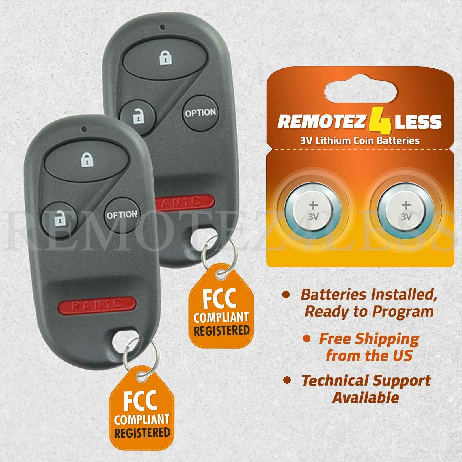 2 For 1997 1998 1999 2000 2001 Honda CR-V Remote Car Keyless Entry Key Fob