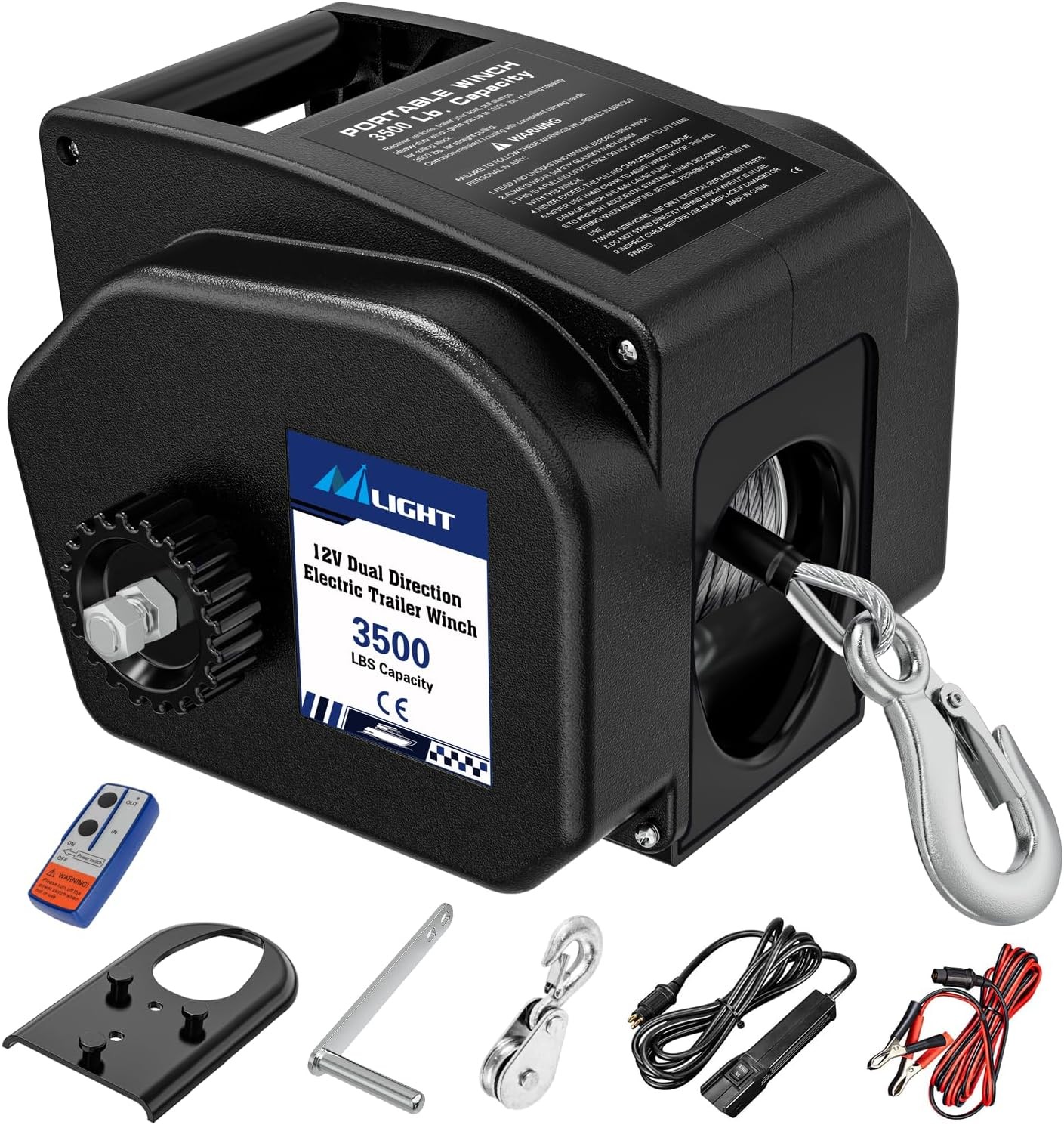 Nilight Boat Trailer Winch 3500 lbs Portable Electric Boat Winches Marine Winch Nilight Boat Trailer Winch 3500 lbs Portable Electric Boat Winches Marine Winch