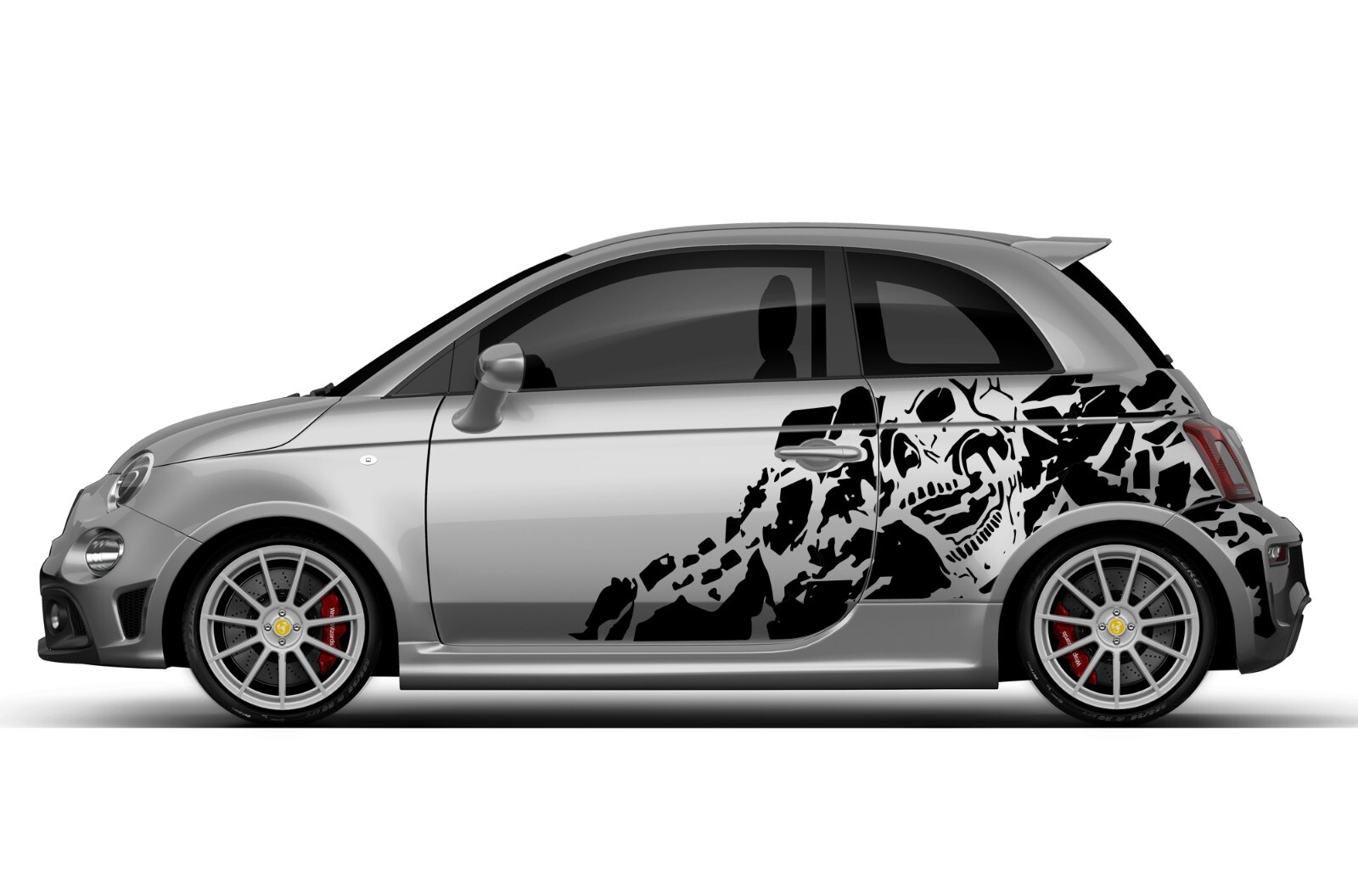 Nightmare skeleton skull decal sticker graphic design kit for FIAT 500 ABARTH