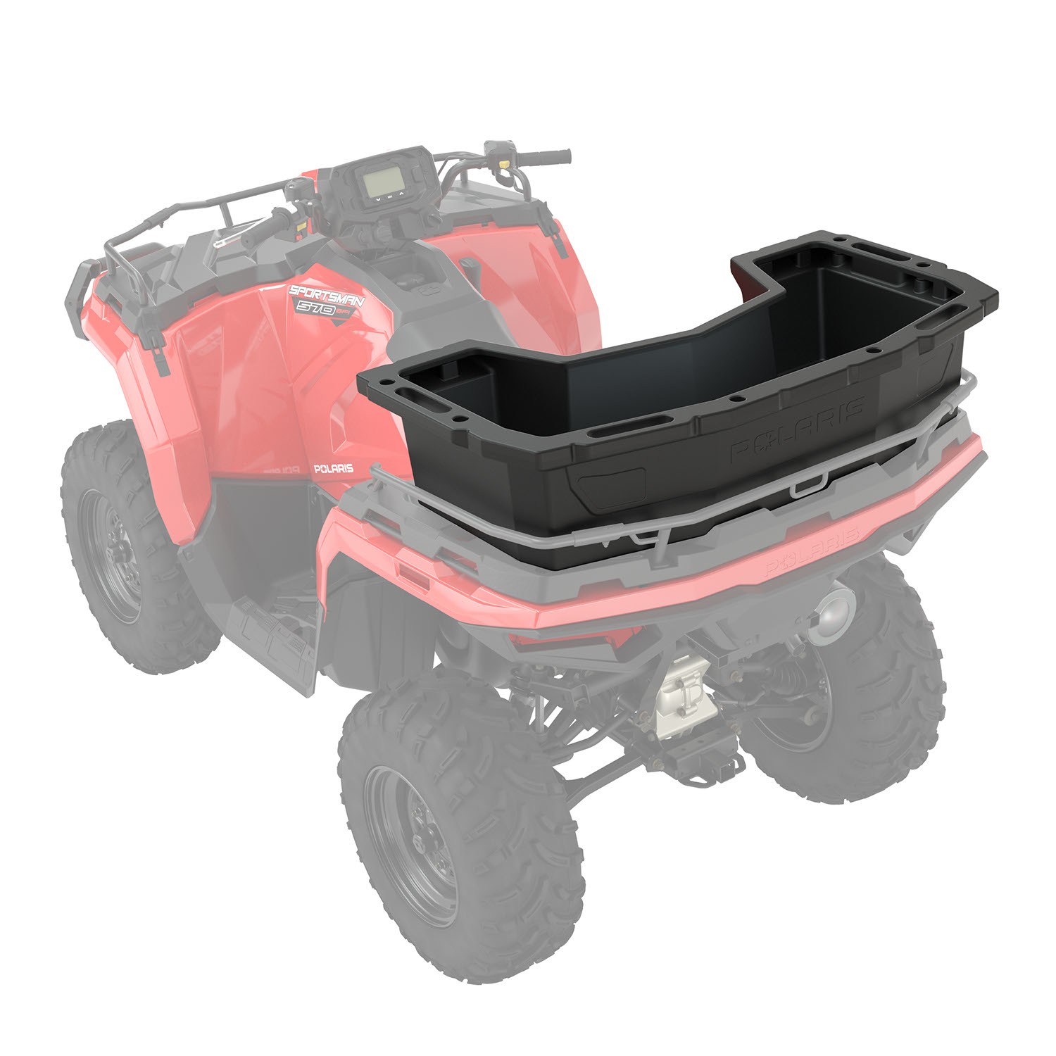 Polaris Lock & Ride Rear Open Cargo Storage Box for Sportsman ATV
