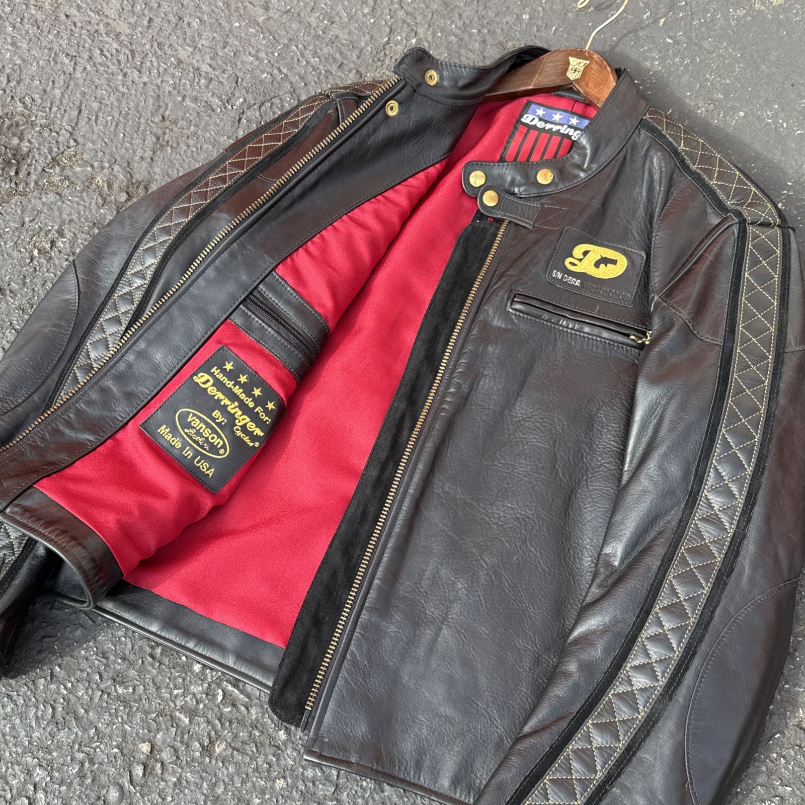 VANSON LEATHERS Vintage Ltd Edition Derringer Leather Motorcycle Jacket -44 VANSON LEATHERS Vintage Ltd Edition Derringer Leather Motorcycle Jacket -44