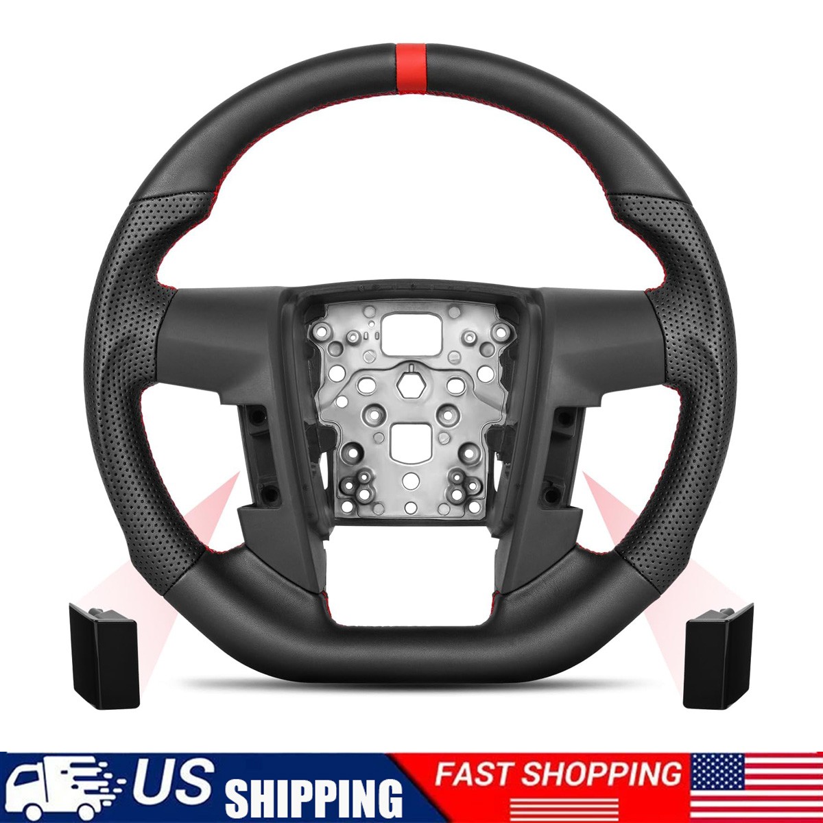 Full Leather Sport Steering Wheel Fit 2009-2014 Ford F150 Raptor No Heated