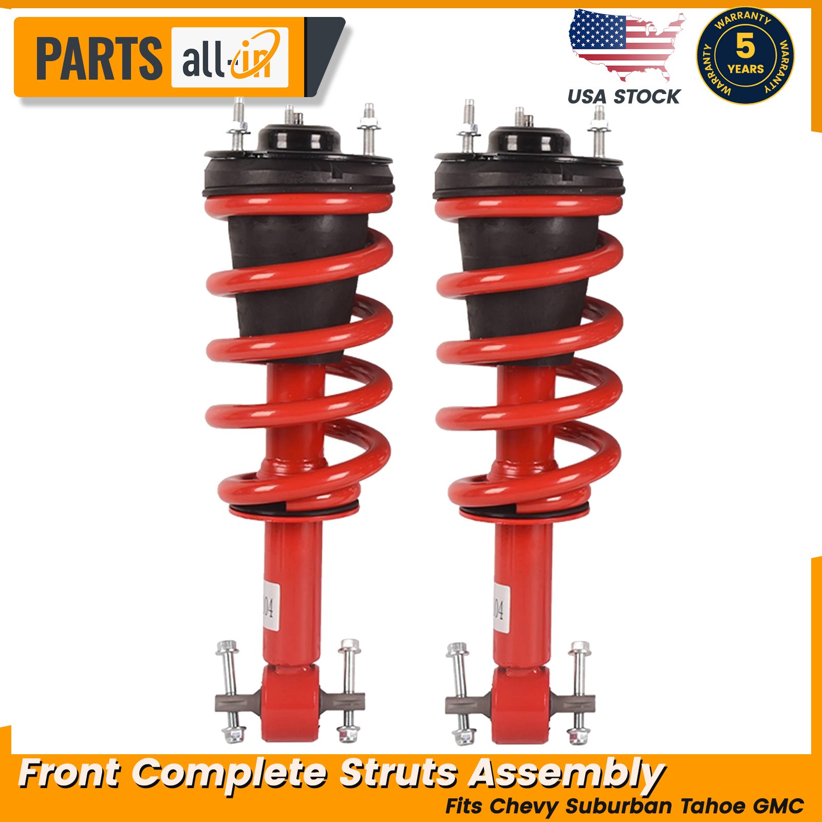 Pair Front Struts Red for Chevy GMC Silverado Sierra 1500 Tahoe Avalanche Yukon
